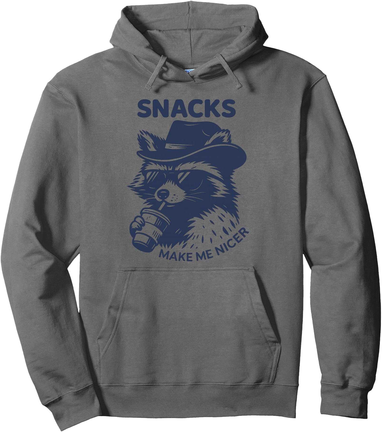 Snacks Make Me Nicer Raccoon Sweatshirt - Minimalist Print Men Women - T-Shirt, Sweatshirt, Hoodie