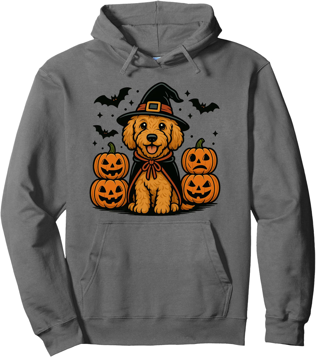 Golden Doodle Halloween Witch T-Shirt - Casual Everyday Wear Unisex - T-Shirt, Sweatshirt, Hoodie