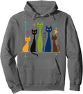 Handcrafted Mid Century Modern Cats 50S Hoodie - Fun Novelty Design Unisex - T-Shirt, Sweatshirt, Hoodie