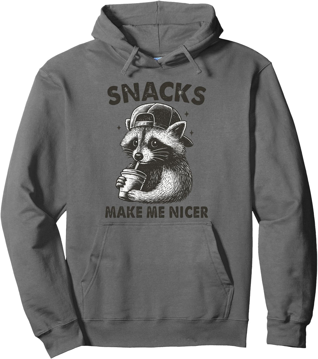 Original Animal Sarcastic Raccoon Snacks T-Shirt - Trendy Graphic Unisex - T-Shirt, Sweatshirt, Hoodie