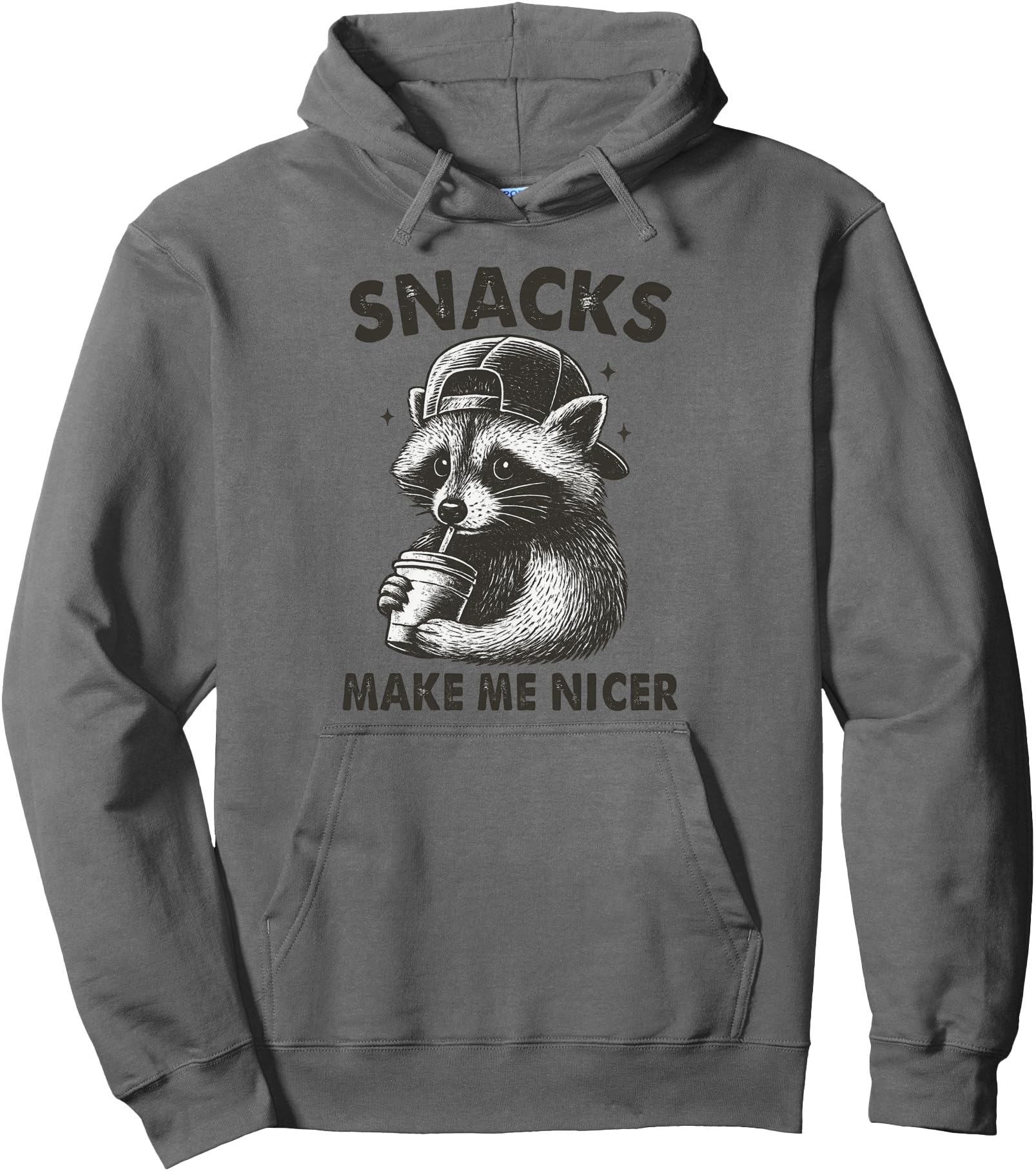 Original Animal Sarcastic Raccoon Snacks T-Shirt - Trendy Graphic Unisex - T-Shirt, Sweatshirt, Hoodie