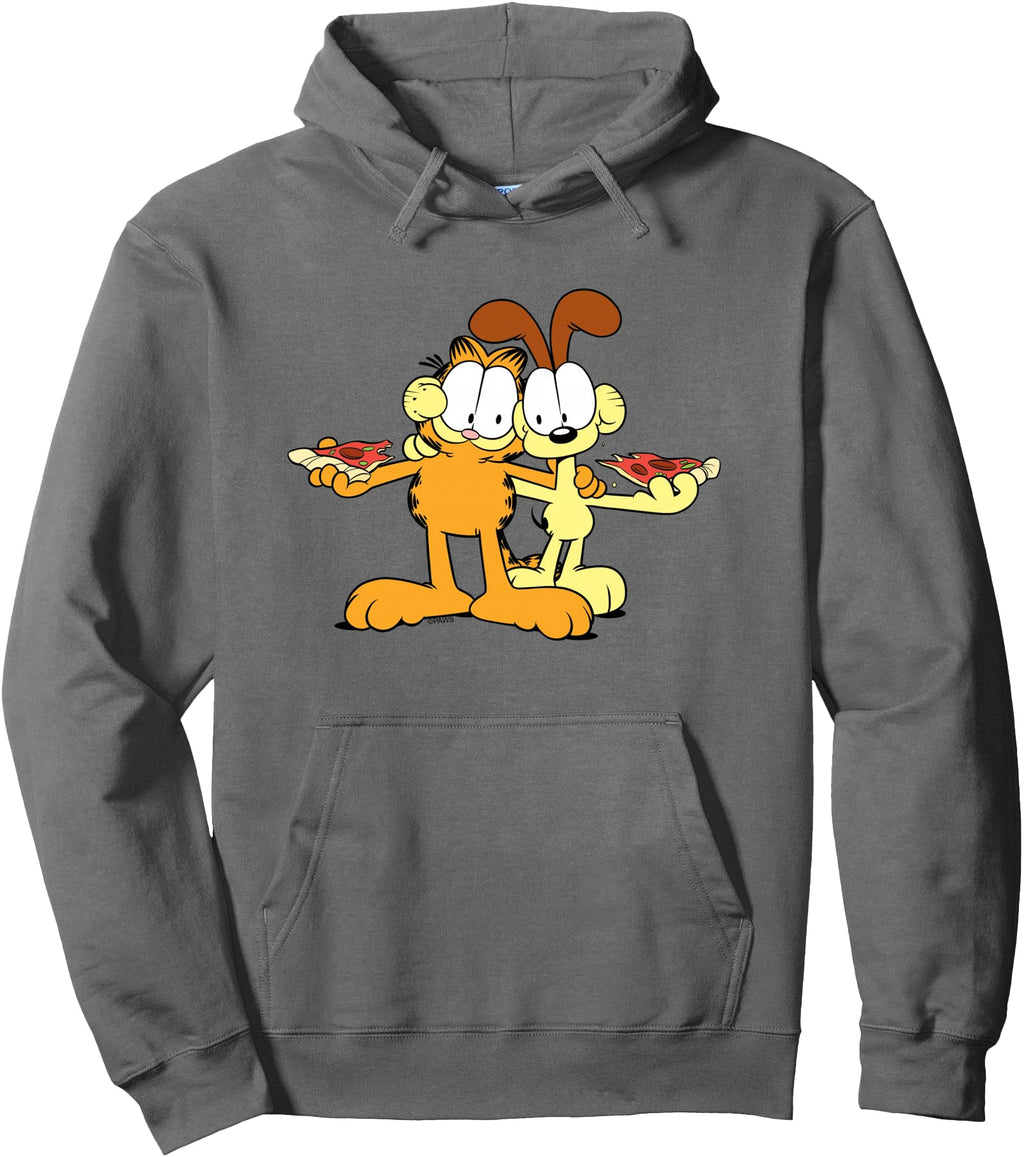 Garfield Odie Happy Pizza Hug Cartoon Hoodie - Casual Everyday Wear Unisex - T-Shirt, Sweatshirt, Hoodie