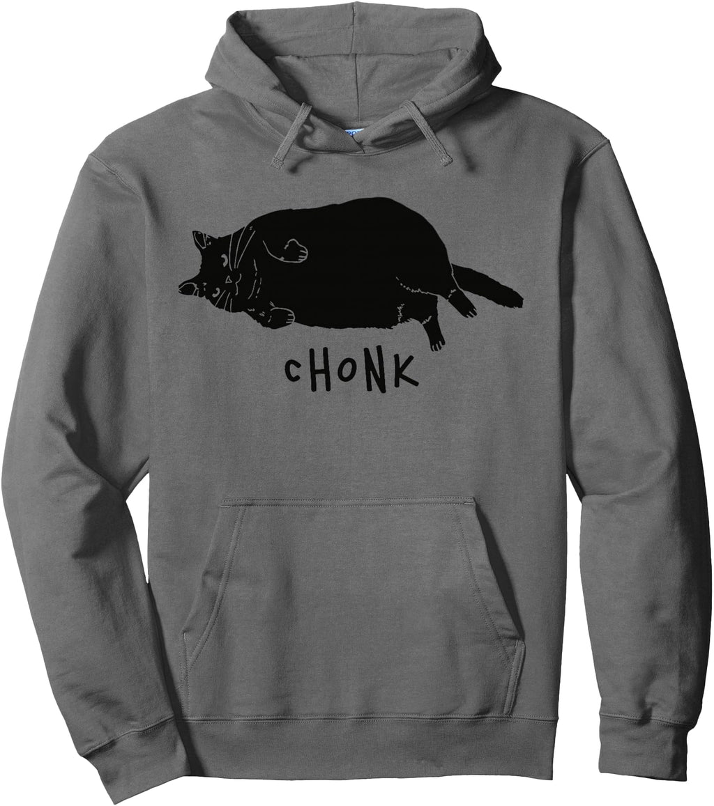 Black Cat Chonk Black Cat Meme Fat Hoodie - Fun Novelty Design Unisex - T-Shirt, Sweatshirt, Hoodie