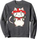 Mushroom Cat Kawaii Anime Aesthetic T-Shirt - Graphic Print Men Women - T-Shirt, Sweatshirt, Hoodie