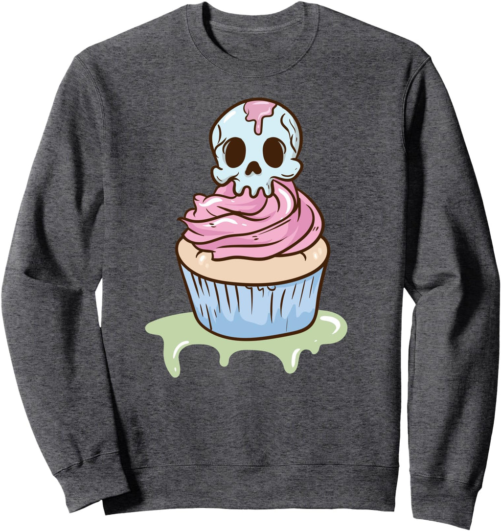 Spooky Skull Cupcake Pastel Goth Sweatshirt - Streetwear Style Men Women - T-Shirt, Sweatshirt, Hoodie