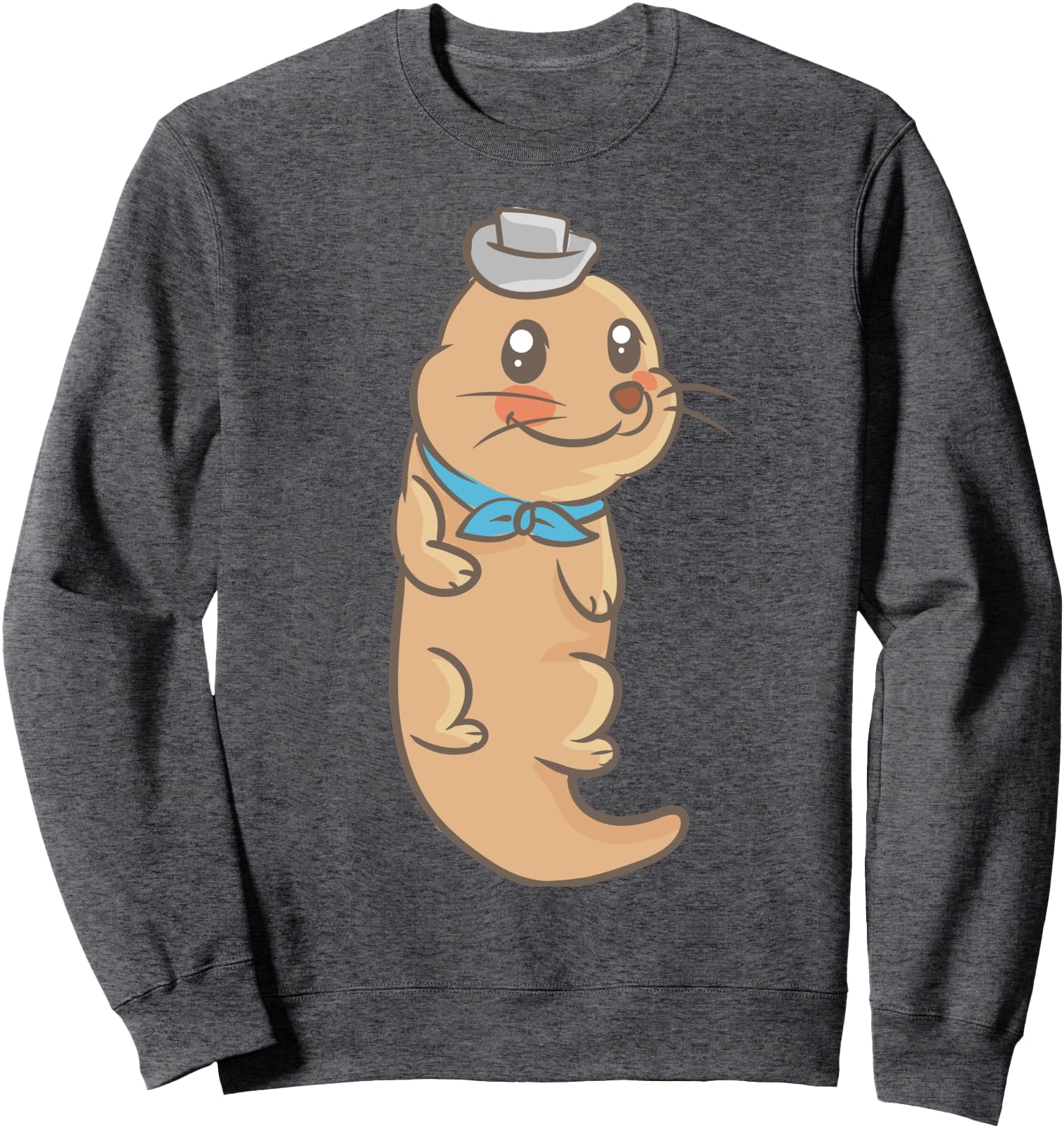 Sea Otter Hat Kawaii Anime T-Shirt - Aesthetic Graphic for Adults - T-Shirt, Sweatshirt, Hoodie