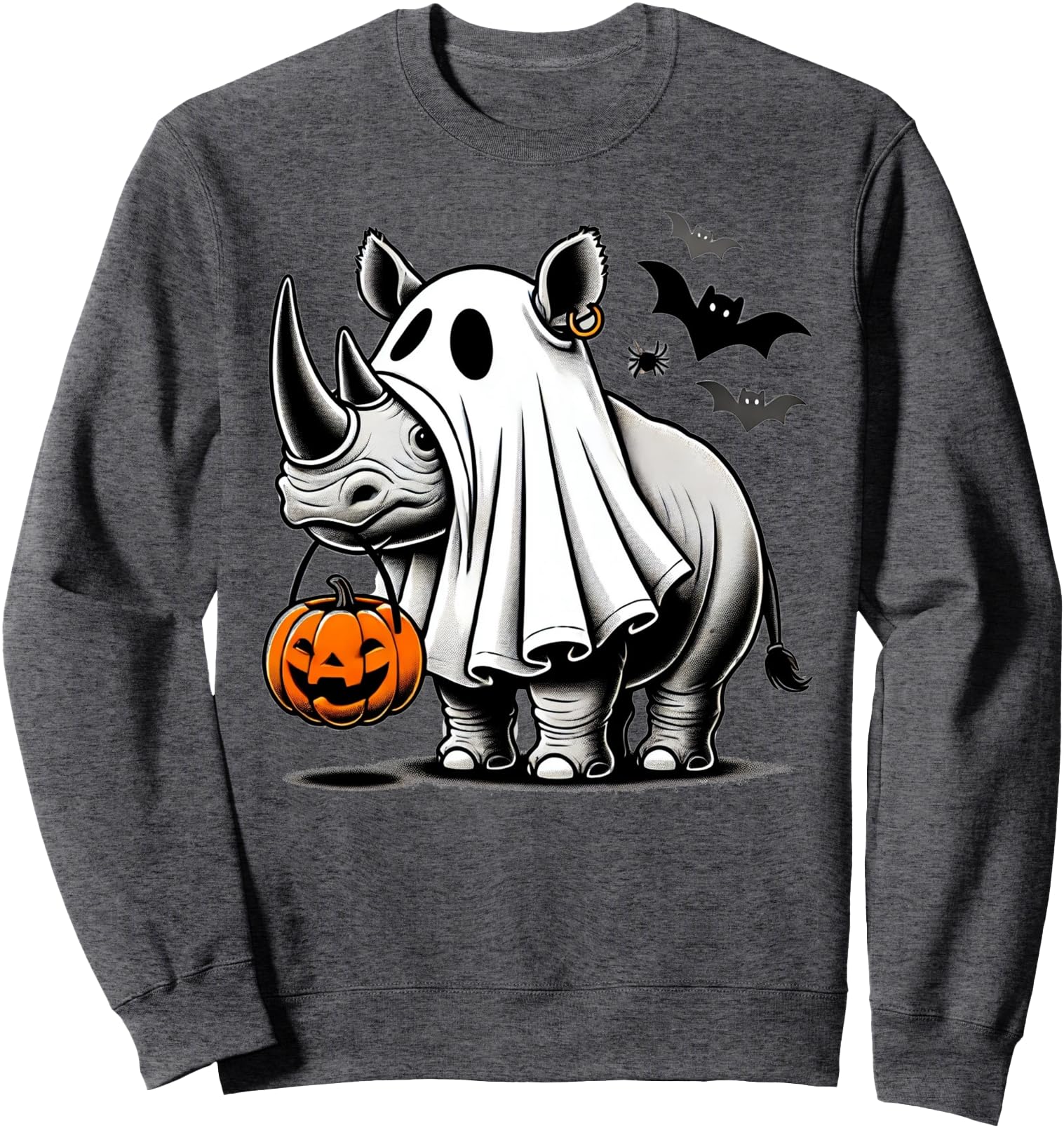 Rhino Ghost Halloween Costume Sweatshirt - Minimalist Print Men Women - T-Shirt, Sweatshirt, Hoodie