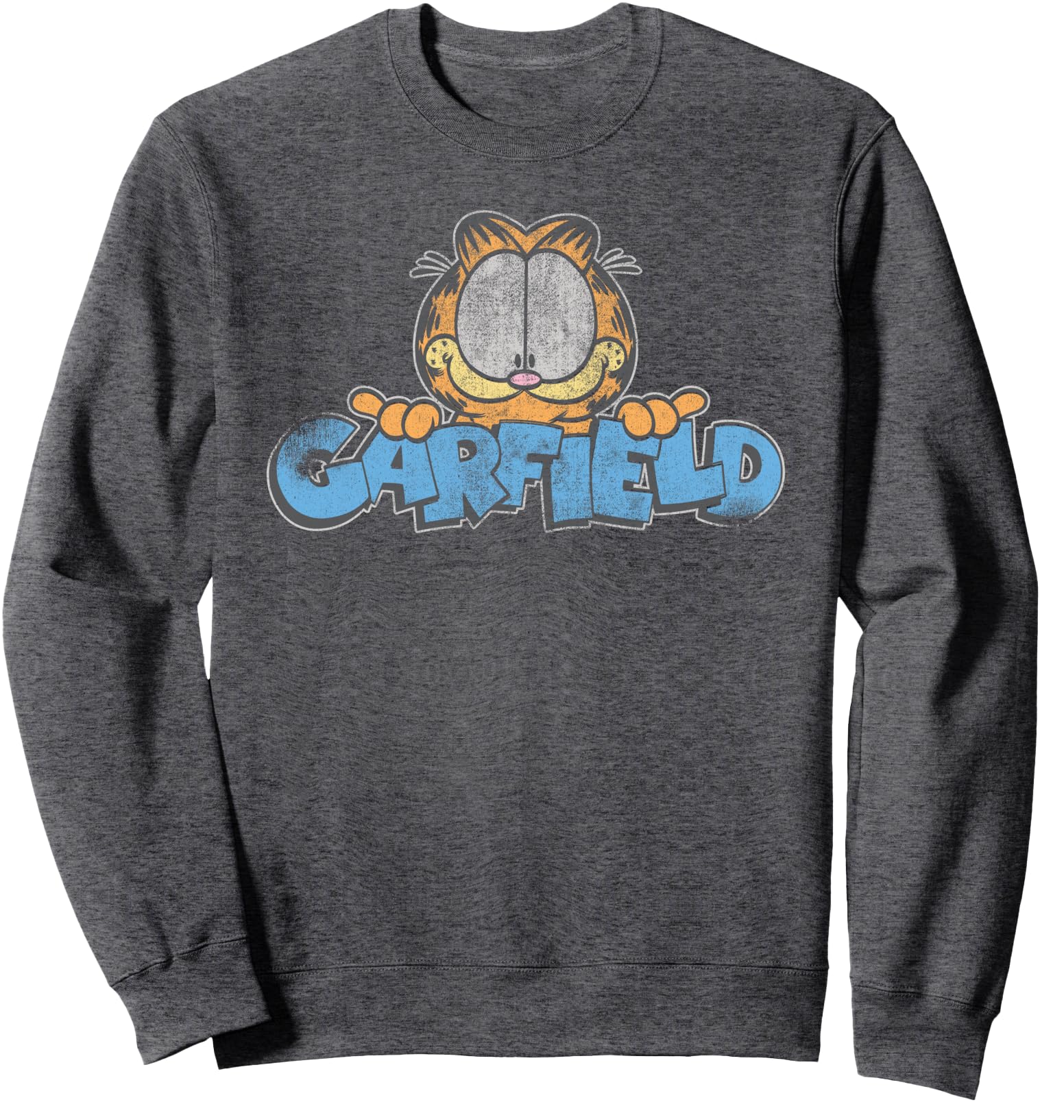 Handcrafted Garfield Distressed Sweatshirt - Aesthetic Graphic Unisex - T-Shirt, Sweatshirt, Hoodie