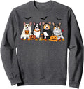 Handcrafted Welsh Corgi Dogs Ghost Witch Hoodie - Unique Graphic Unisex - T-Shirt, Sweatshirt, Hoodie