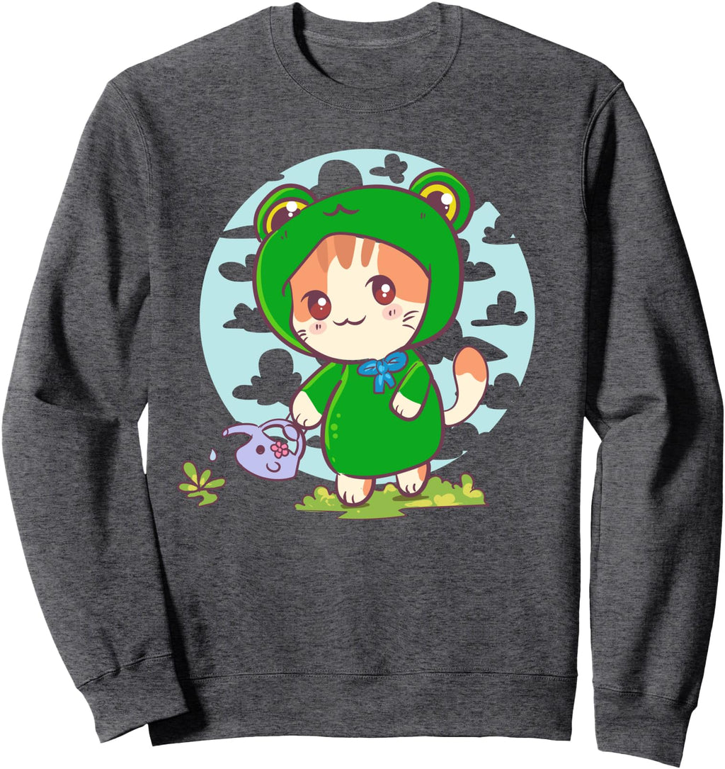 Cat Frog Costume Watering Flowers Kawaii T-Shirt - Novelty Apparel Unisex - T-Shirt, Sweatshirt, Hoodie