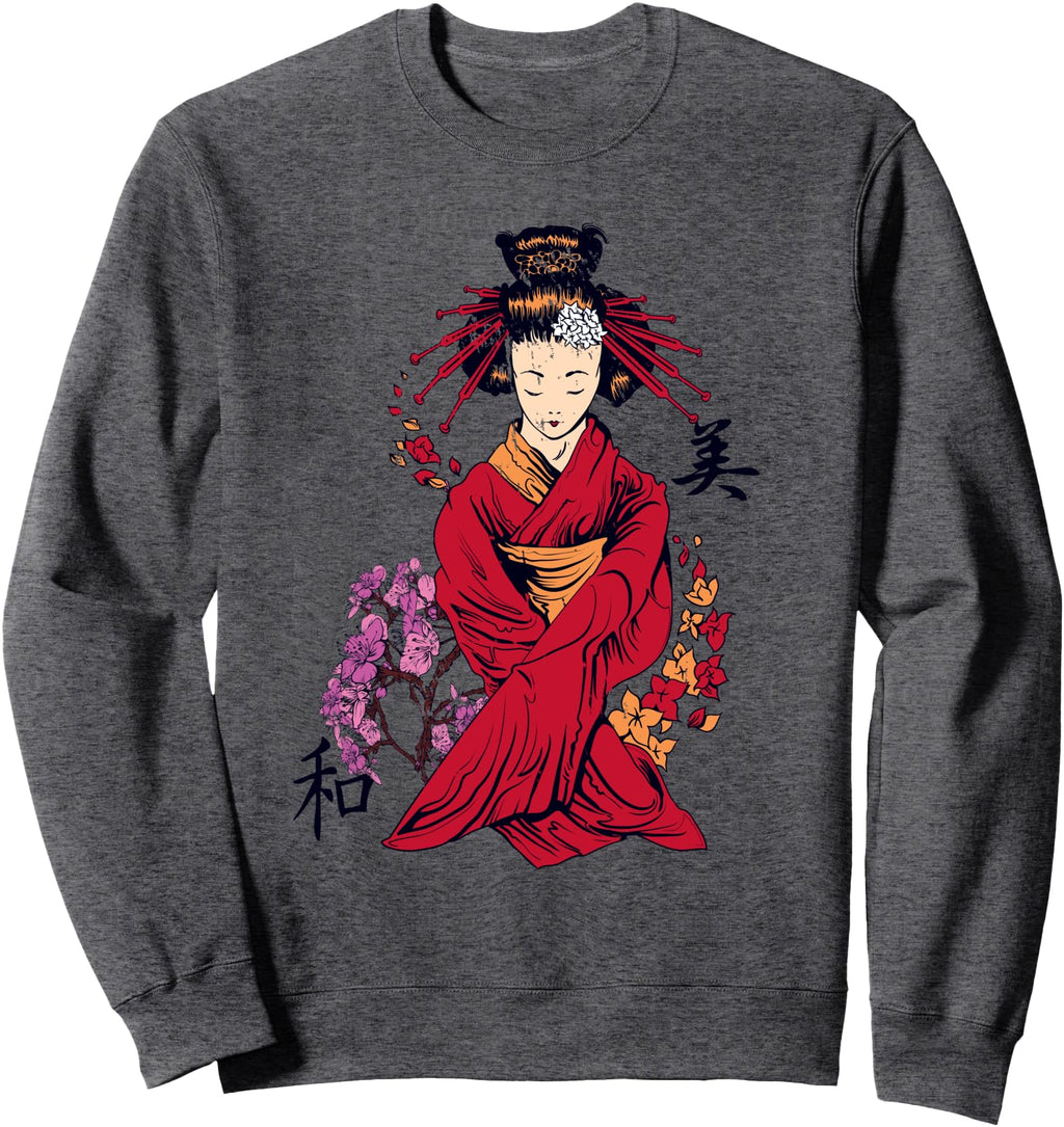 Japanese Geisha Artistic Floral T-Shirt - Minimalist Print Men Women - T-Shirt, Sweatshirt, Hoodie