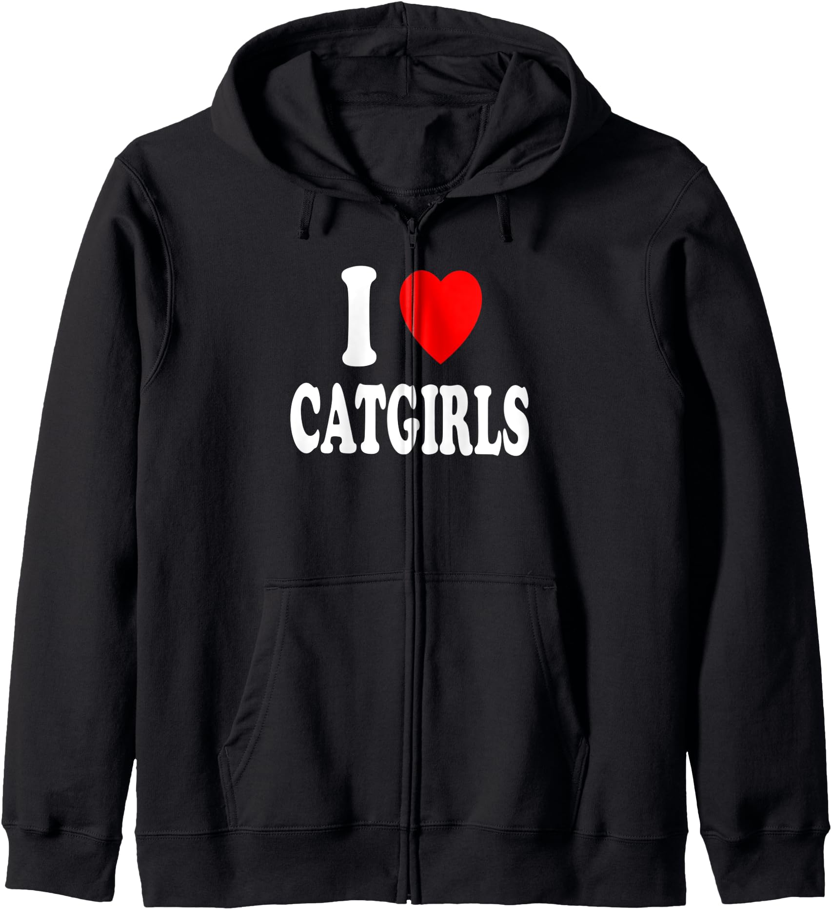 Authentic I Heart Love Catgirls Hoodie - Casual Everyday Wear for Adults - T-Shirt, Sweatshirt, Hoodie