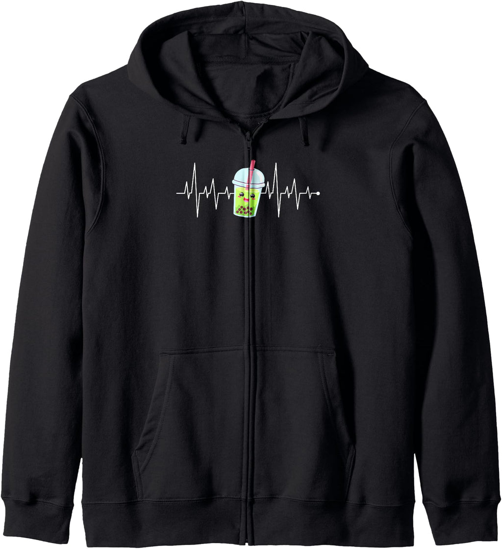 Handcrafted Heartbeat Boba Tea Bubble Anime T-Shirt - Graphic Print Unisex - T-Shirt, Sweatshirt, Hoodie