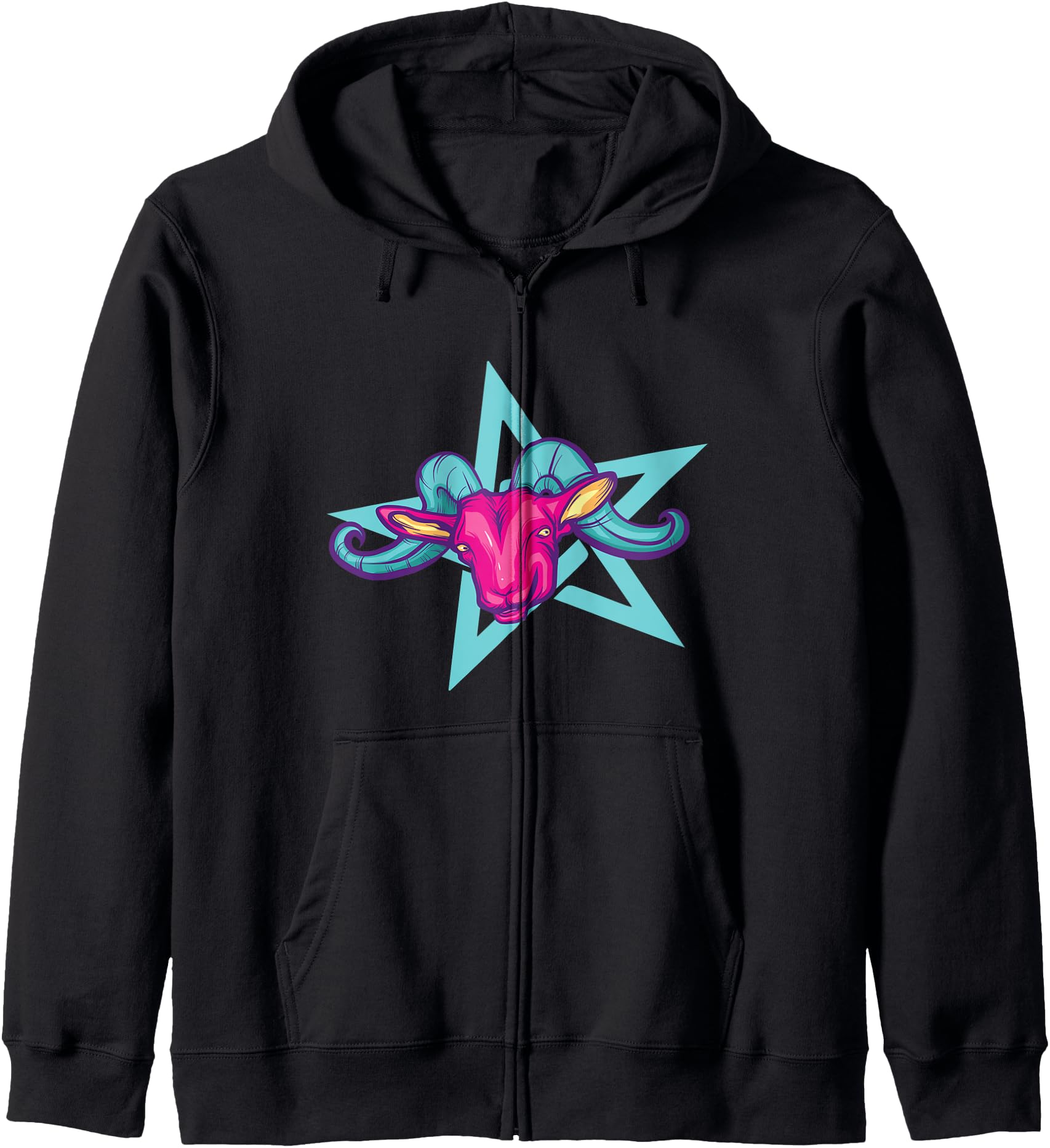 Exclusive Pastel Goth Goat Pentagram Hoodie - Trendy Graphic Unisex - T-Shirt, Sweatshirt, Hoodie