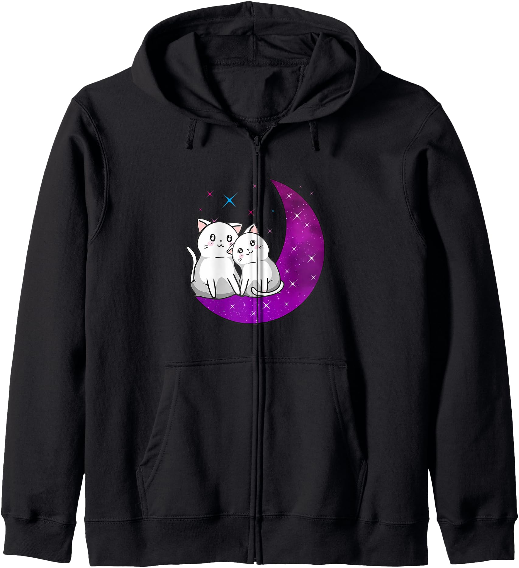 Exclusive Purple Moon Cats Sweatshirt - Novelty Apparel for Adults - T-Shirt, Sweatshirt, Hoodie