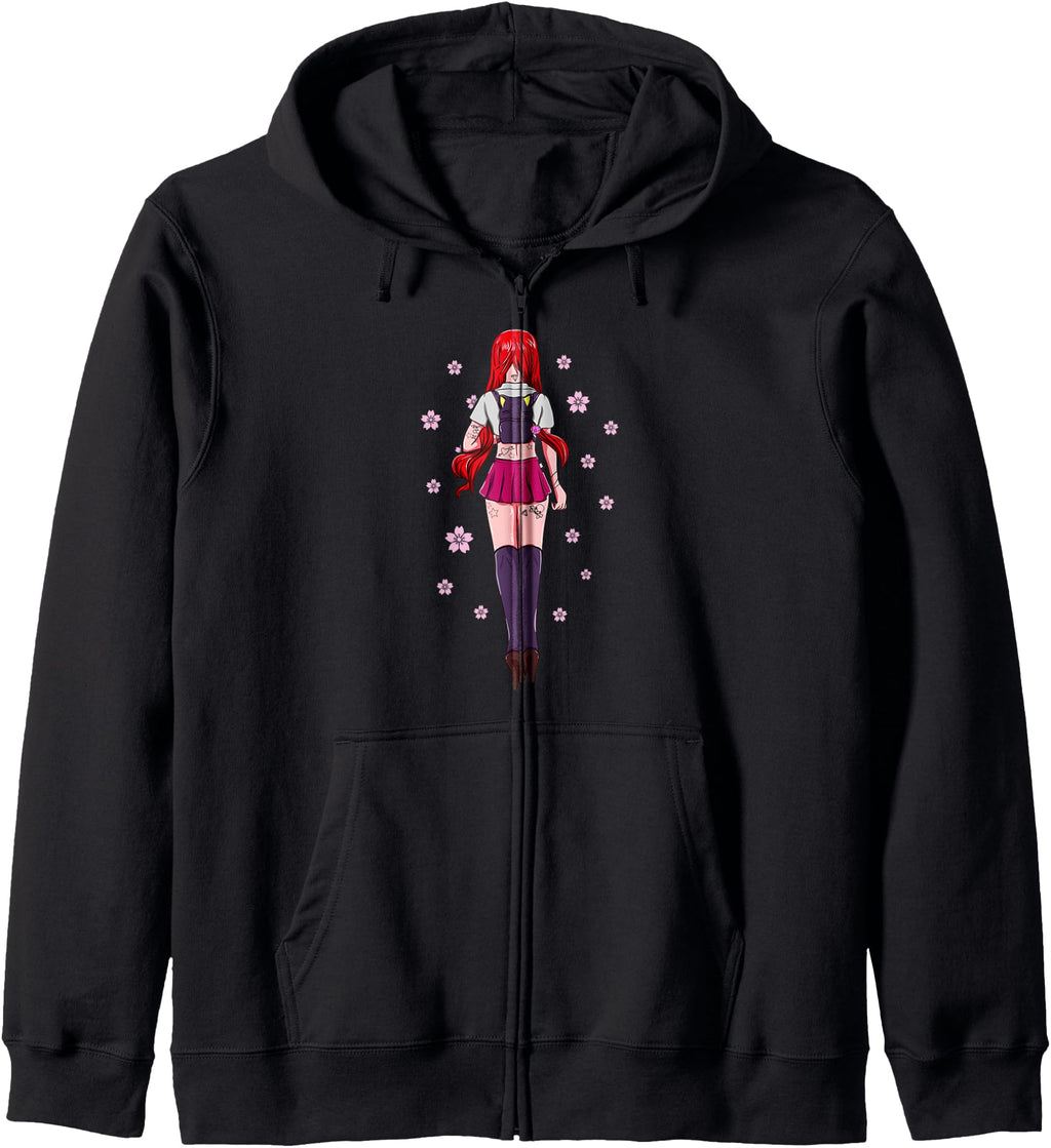 Handcrafted Sexy Schoolgirl Pastel Hoodie - Novelty Apparel for Adults - T-Shirt, Sweatshirt, Hoodie