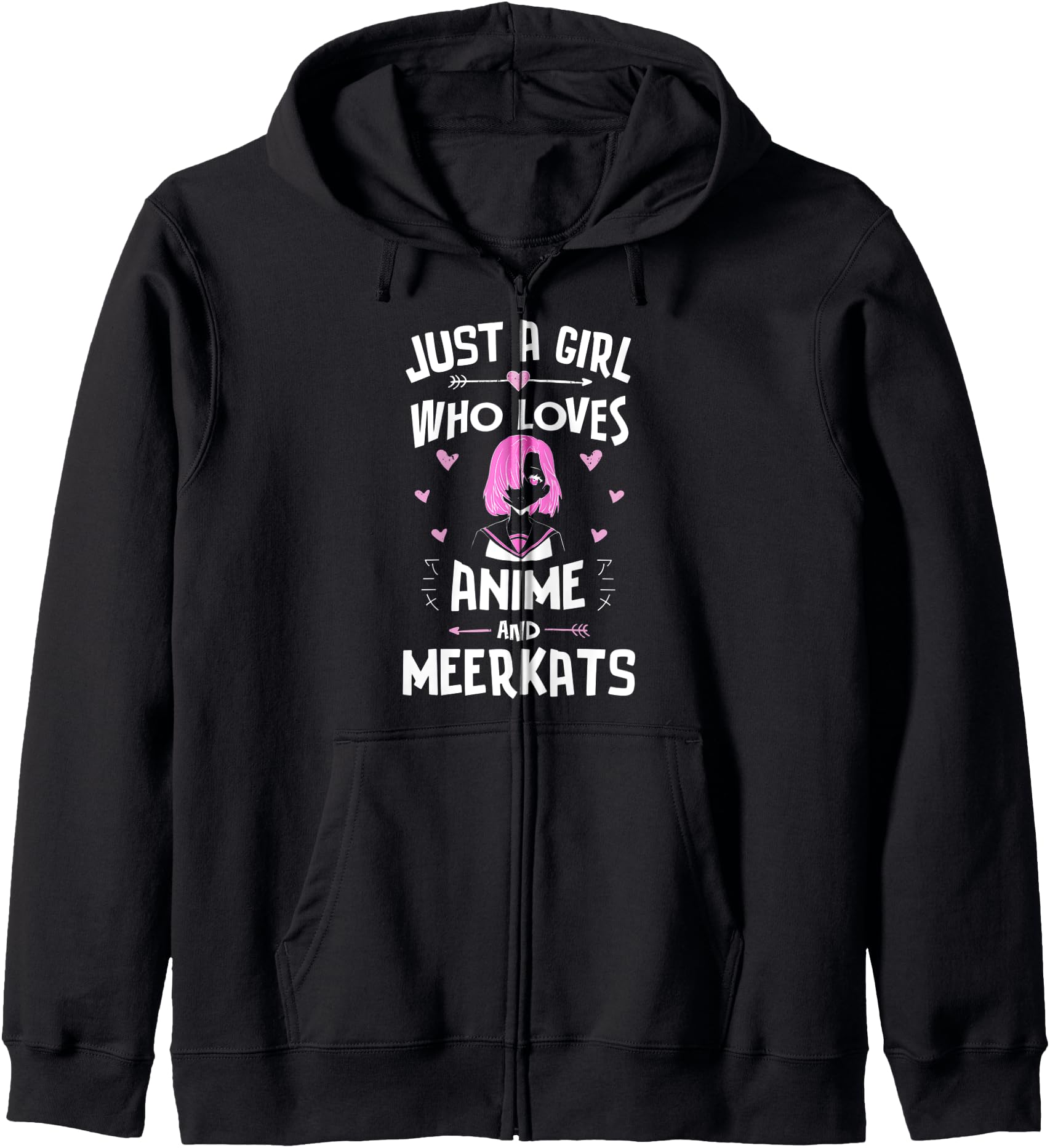 Anime And Meerkats Just Who Loves Hoodie - Novelty Apparel for Adults - T-Shirt, Sweatshirt, Hoodie