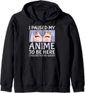 Original I Paused My Anime To Be Hoodie - Aesthetic Graphic for Adults - T-Shirt, Sweatshirt, Hoodie