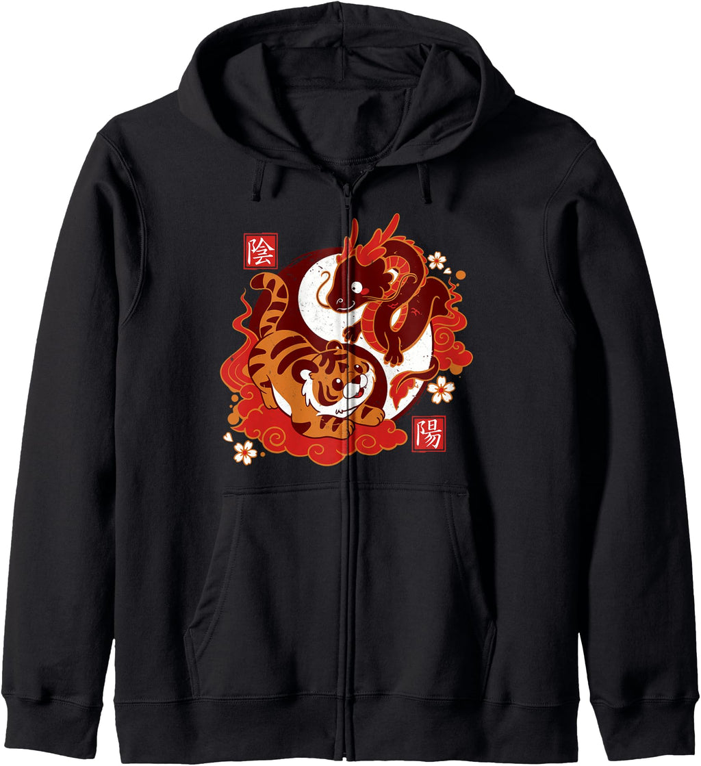 Original Tiger Dragon Anime Kawaii Sweatshirt - Trendy Graphic for Adults - T-Shirt, Sweatshirt, Hoodie