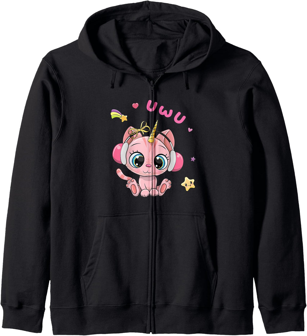 Kawaii I Uwu Cat I Kawaii Meme Japan Hoodie - Custom Art Print Men Women - T-Shirt, Sweatshirt, Hoodie
