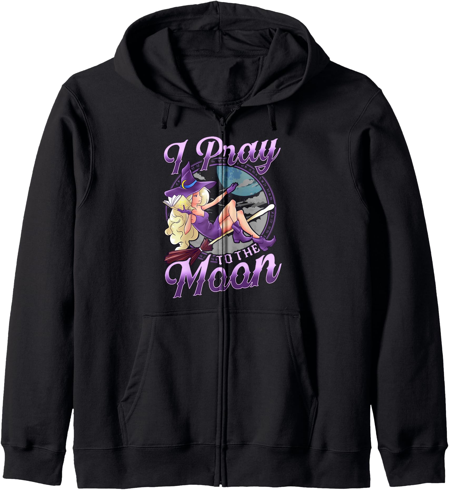 Exclusive Halloween Witch I Pray To Moon Hoodie - Trendy Graphic Men Women - T-Shirt, Sweatshirt, Hoodie