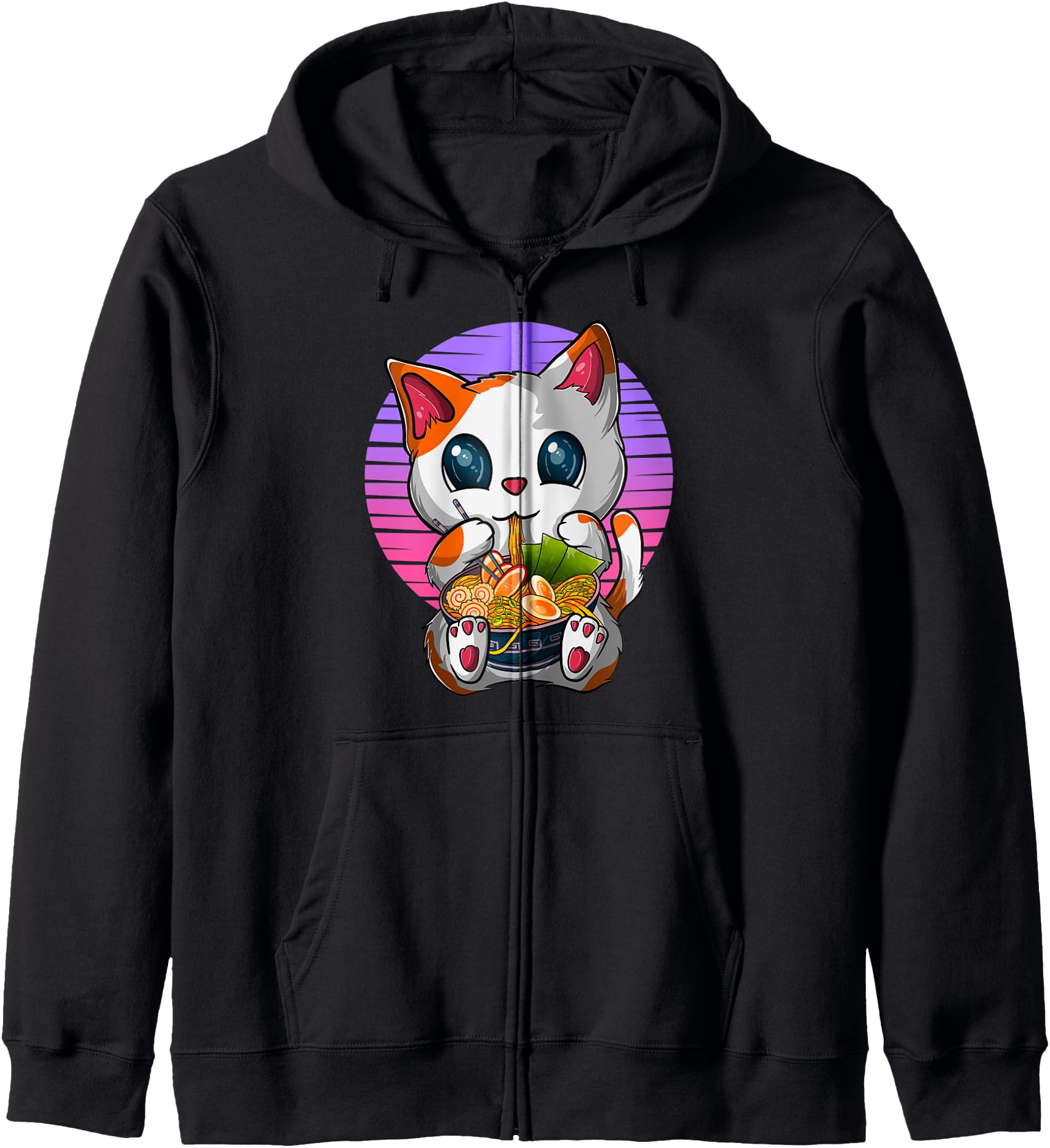 Kawaii Ramen Cat Japanese Neko Noodle T-Shirt - Minimalist Print Unisex - T-Shirt, Sweatshirt, Hoodie