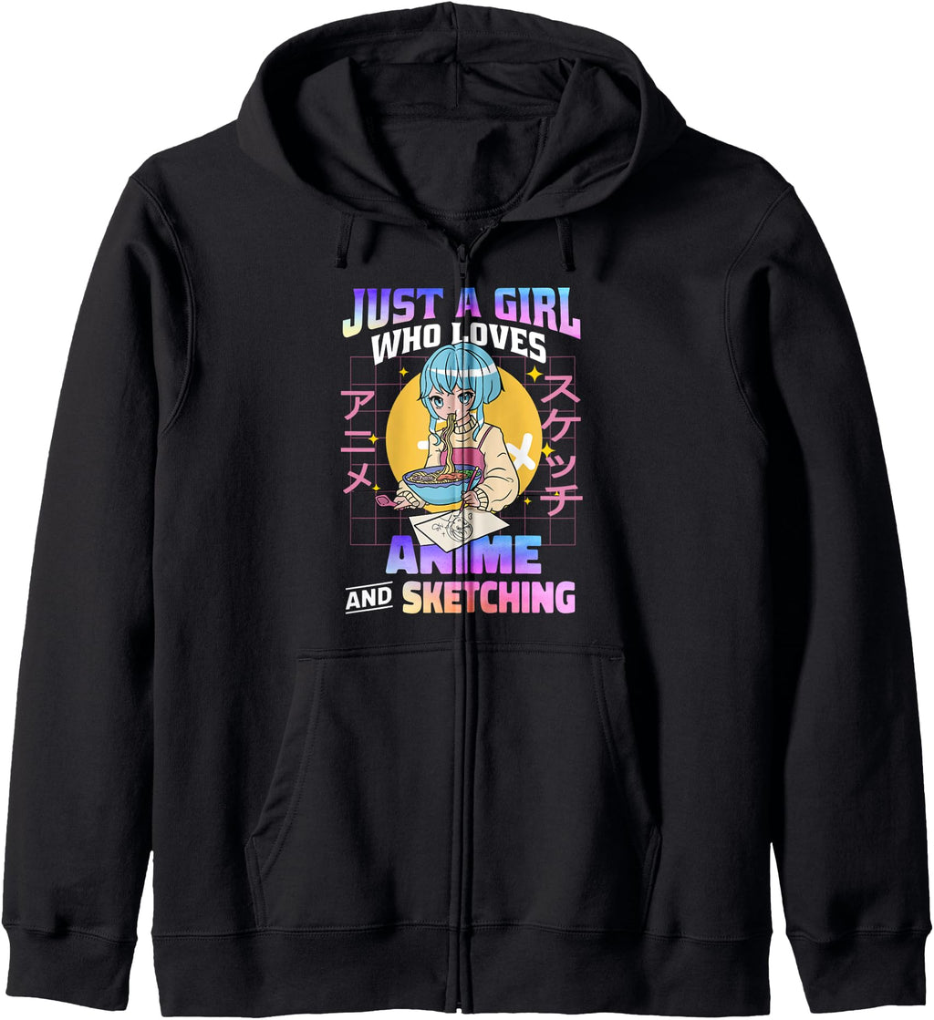 Authentic Just Who Loves Anime Sweatshirt - Custom Art Print Men Women - T-Shirt, Sweatshirt, Hoodie