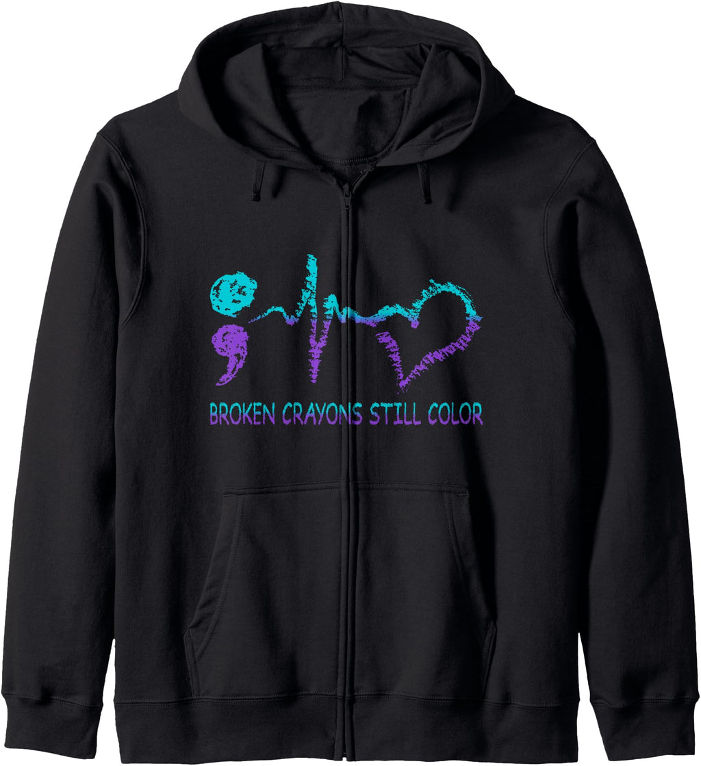 Broken Crayons Still Color Suicide Sweatshirt - Unique Graphic Unisex - T-Shirt, Sweatshirt, Hoodie