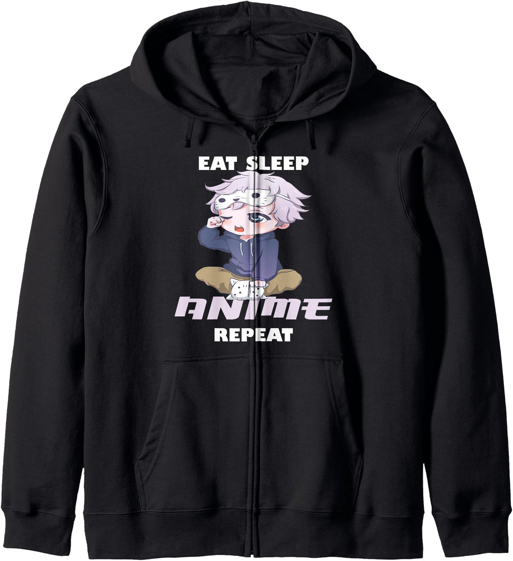 Authentic Eat Sleep Anime Repeat Sweatshirt - Trendy Graphic for Adults - T-Shirt, Sweatshirt, Hoodie