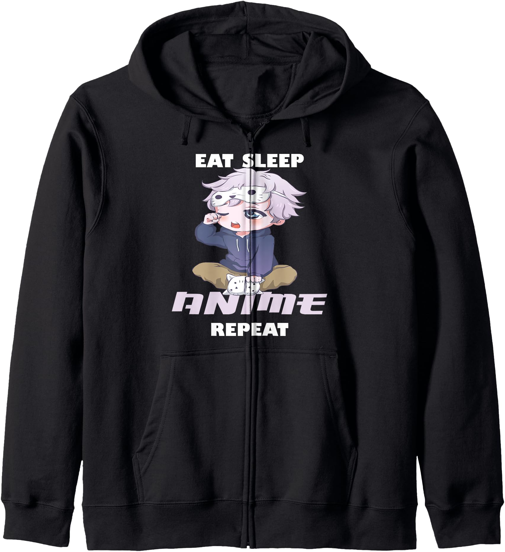 Authentic Eat Sleep Anime Repeat Sweatshirt - Trendy Graphic for Adults - T-Shirt, Sweatshirt, Hoodie