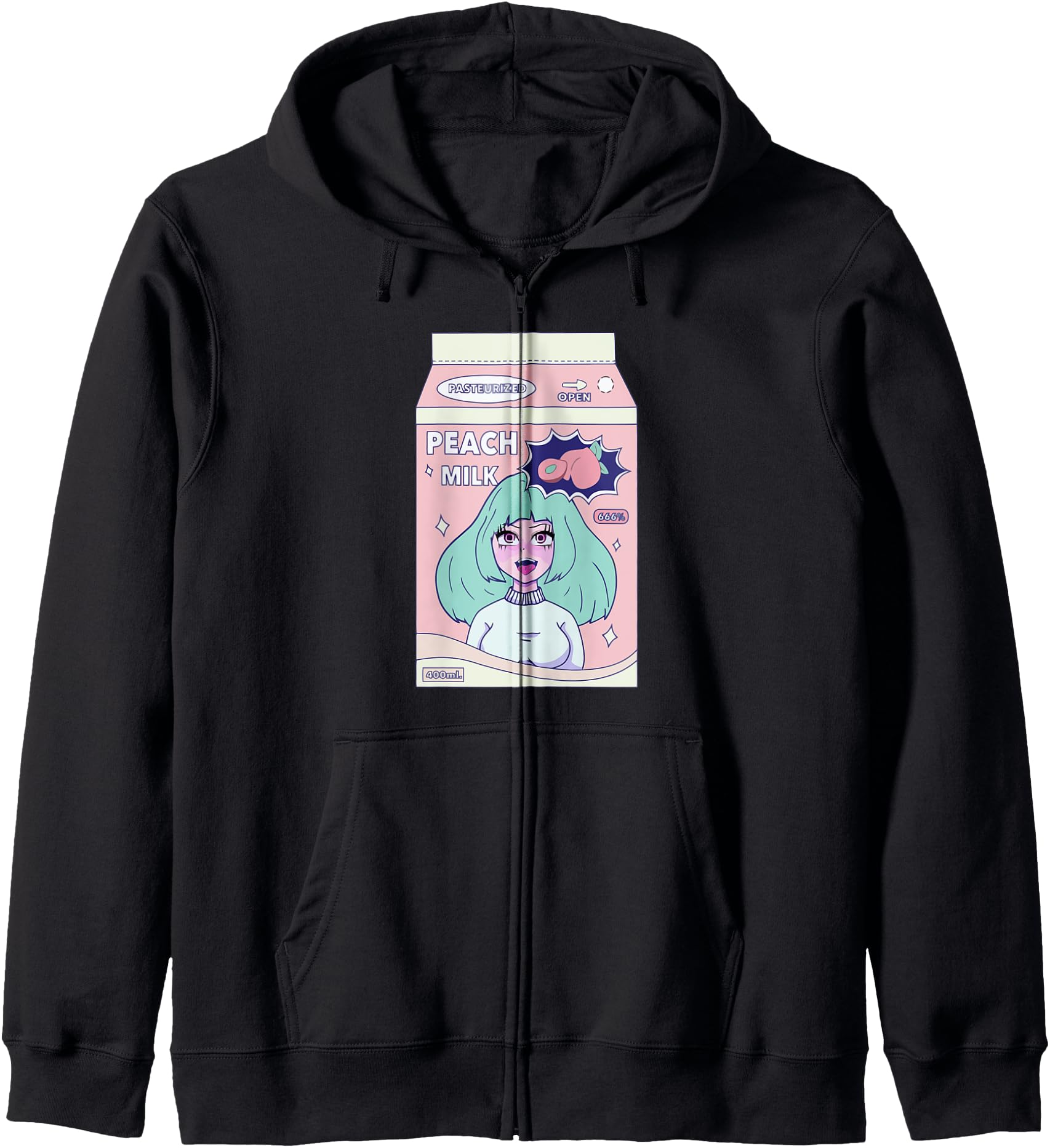 90S Japanese Kawaii Peach Milk Juice Hoodie - Aesthetic Graphic for Adults - T-Shirt, Sweatshirt, Hoodie