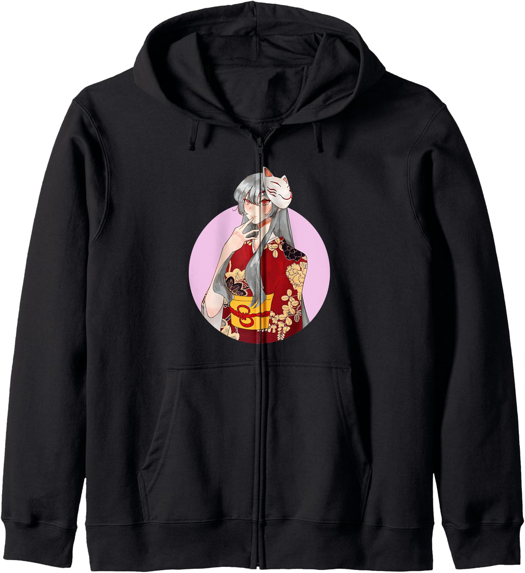 Japanese Kitsune Mask Anime Otaku T-Shirt - Trendy Graphic Men Women - T-Shirt, Sweatshirt, Hoodie