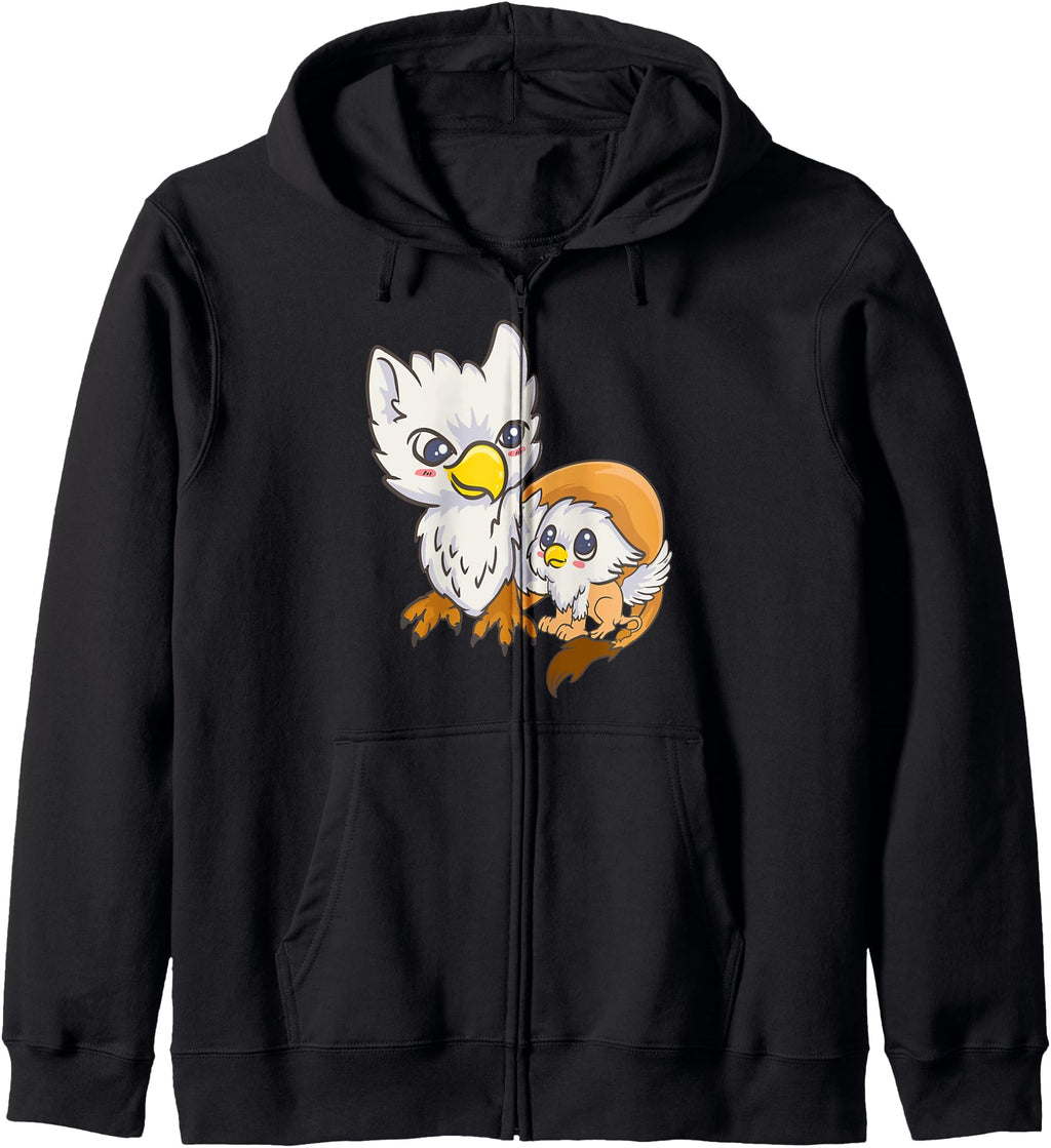 Sweet Gryphon Family Birds Kawaii Anime Hoodie - Fun Novelty Design Unisex - T-Shirt, Sweatshirt, Hoodie