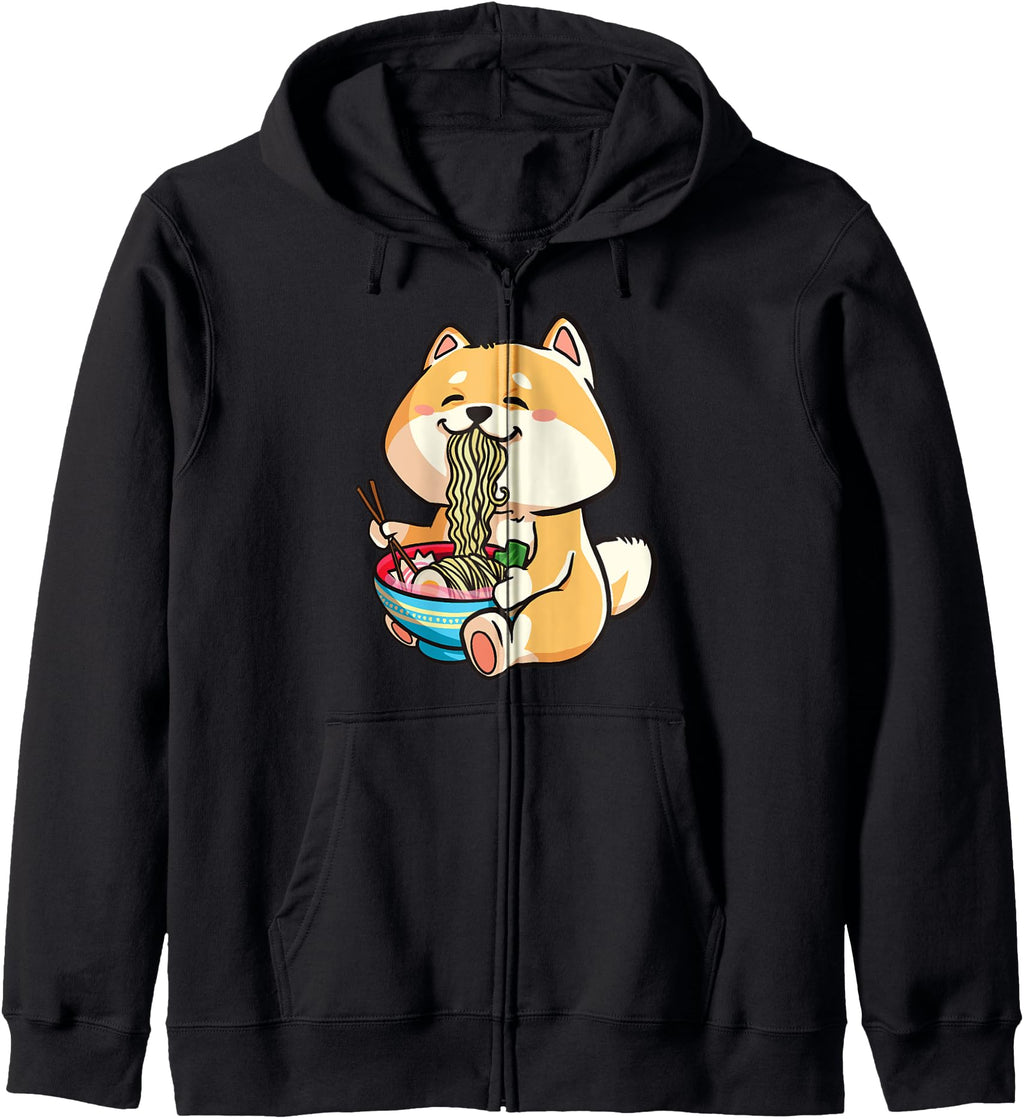 Authentic Dog Shiba Eating Ramen Otaku T-Shirt - Fun Novelty Design Unisex - T-Shirt, Sweatshirt, Hoodie