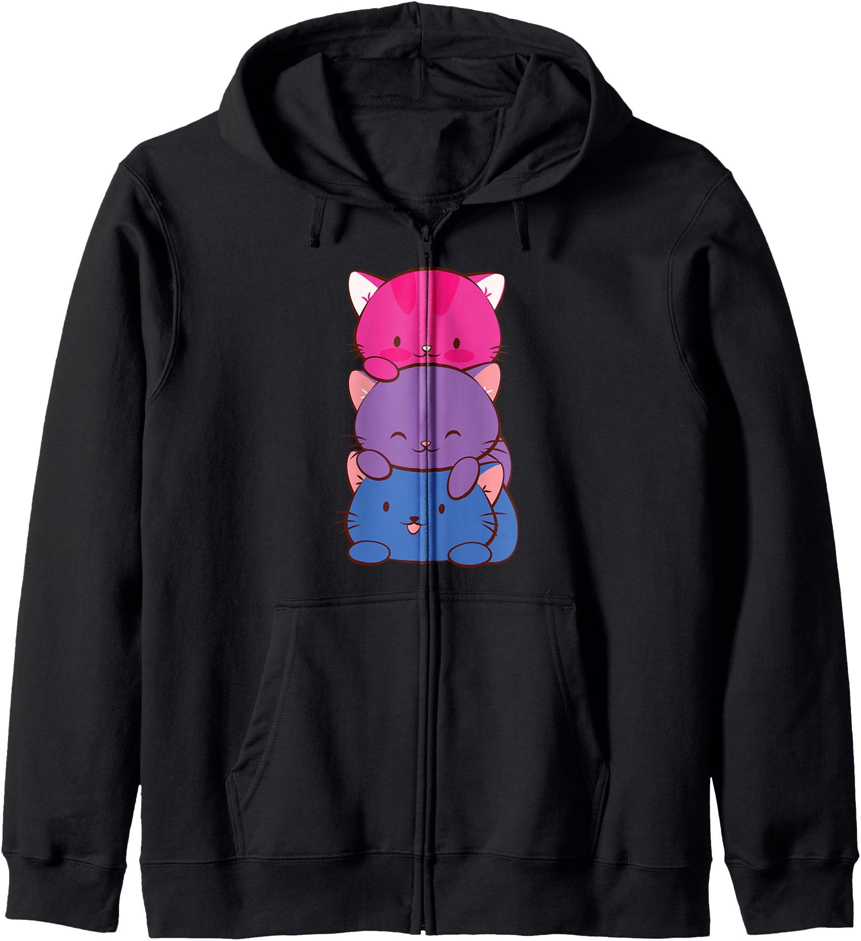 Authentic Bisexual Pride Kawaii Kitty Cat T-Shirt - Graphic Print Unisex - T-Shirt, Sweatshirt, Hoodie