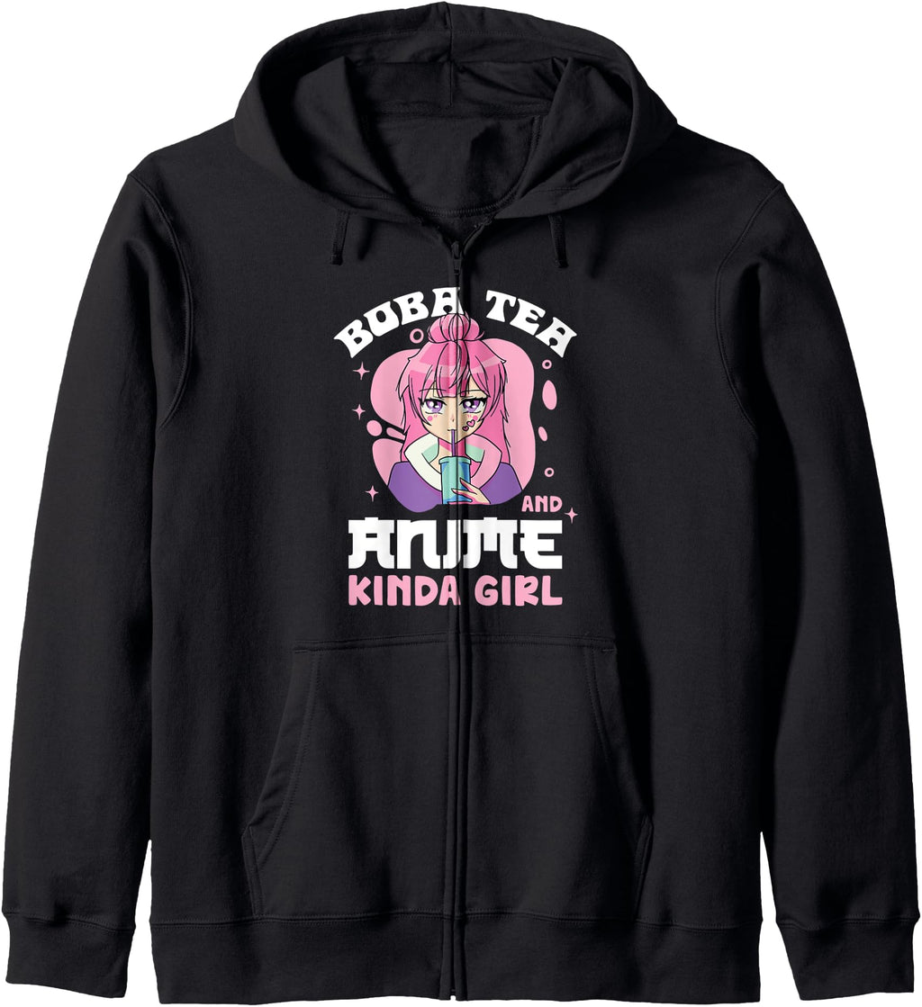Handcrafted Boba Tea And Anime Hoodie - Casual Everyday Wear Men Women - T-Shirt, Sweatshirt, Hoodie