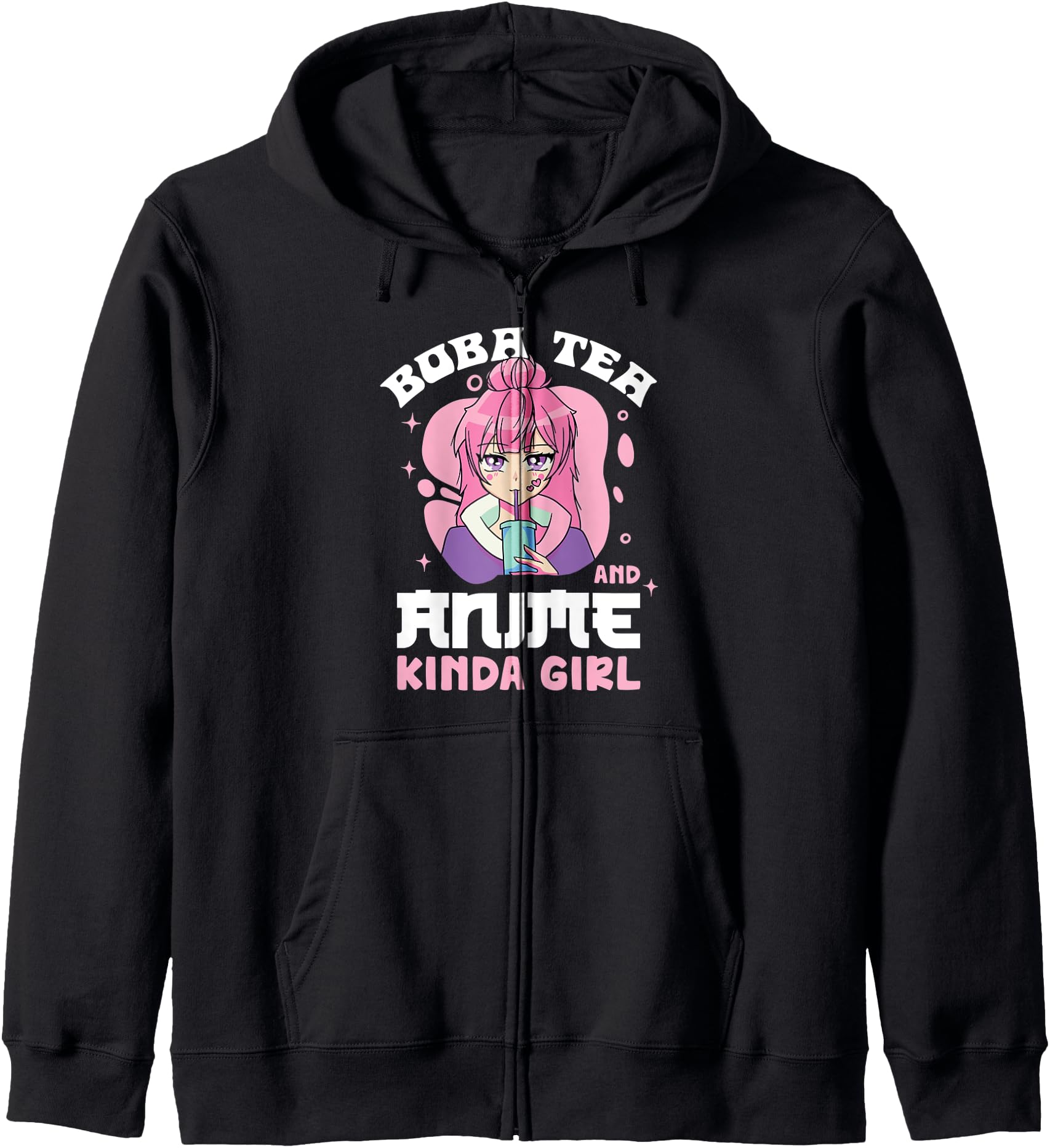 Handcrafted Boba Tea And Anime Hoodie - Casual Everyday Wear Men Women - T-Shirt, Sweatshirt, Hoodie