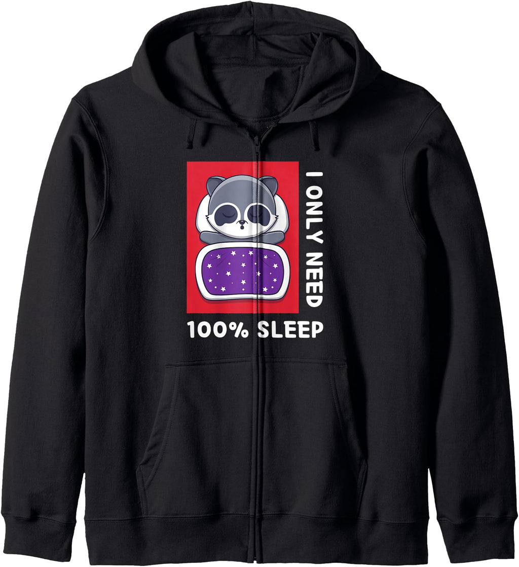 I Only Need Sleep Kawaii Raccoon Sleep T-Shirt - Trendy Graphic for Adults - T-Shirt, Sweatshirt, Hoodie
