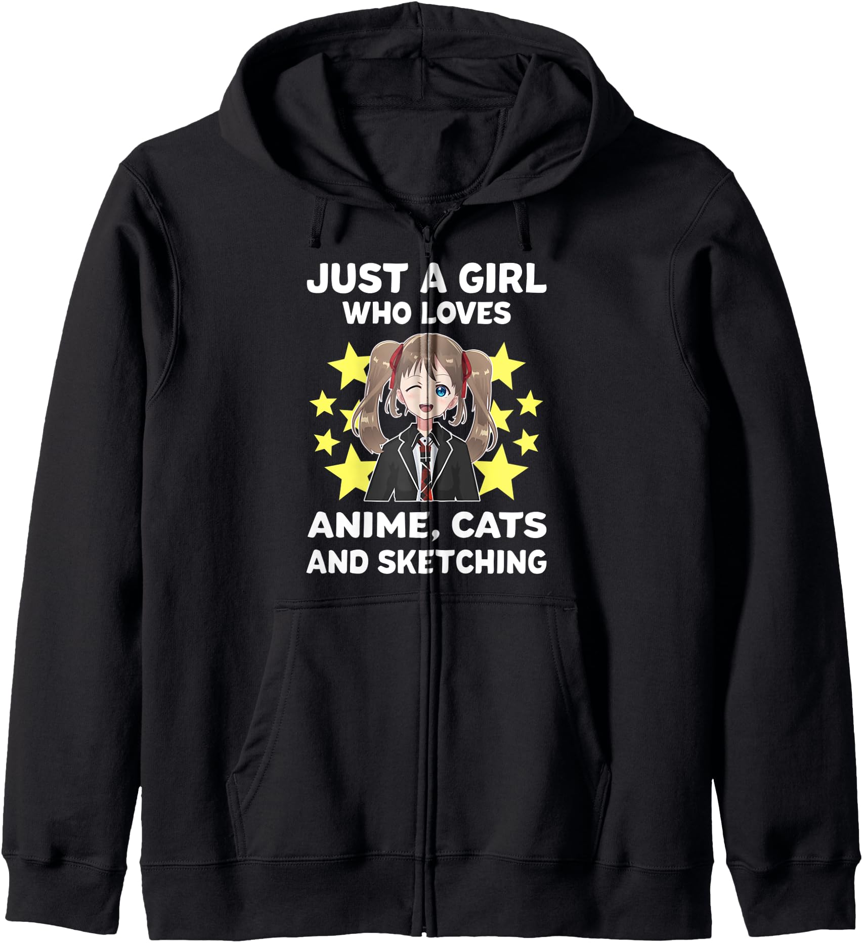Who Loves Anime Cats And Sketching Hoodie - Streetwear Style for Adults - T-Shirt, Sweatshirt, Hoodie