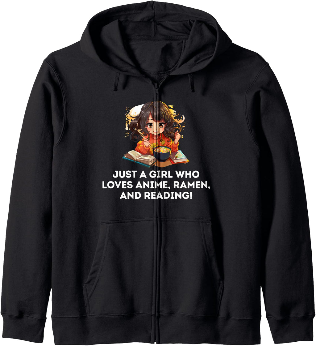 Handcrafted Just Who Loves Anime Ramen Hoodie - Graphic Print Men Women - T-Shirt, Sweatshirt, Hoodie