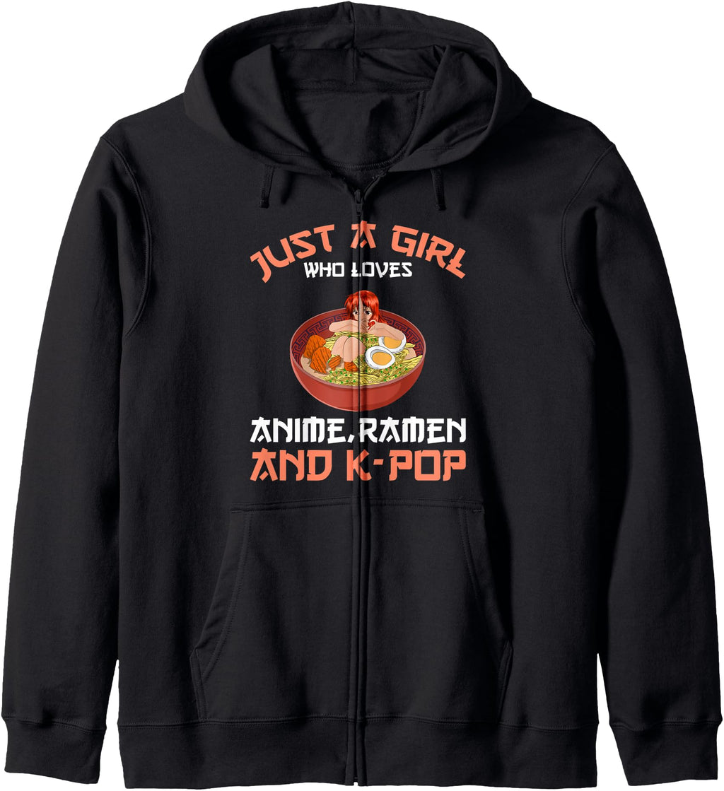 Just Who Loves Anime Ramen And Kpop Hoodie - Aesthetic Graphic for Adults - T-Shirt, Sweatshirt, Hoodie