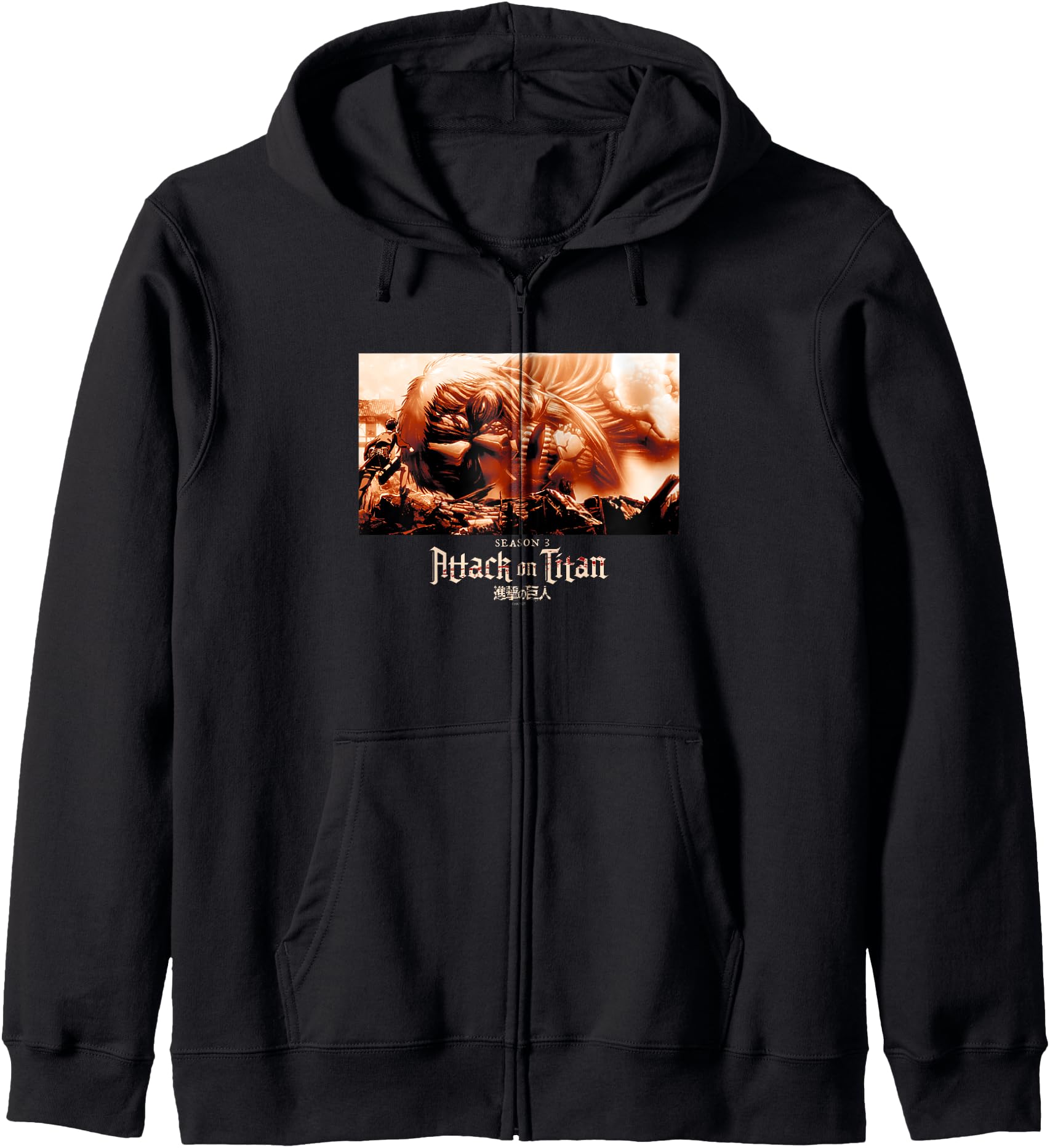 Attack Titan Season 3 Sepia Fallen Hoodie - Minimalist Print Men Women - T-Shirt, Sweatshirt, Hoodie