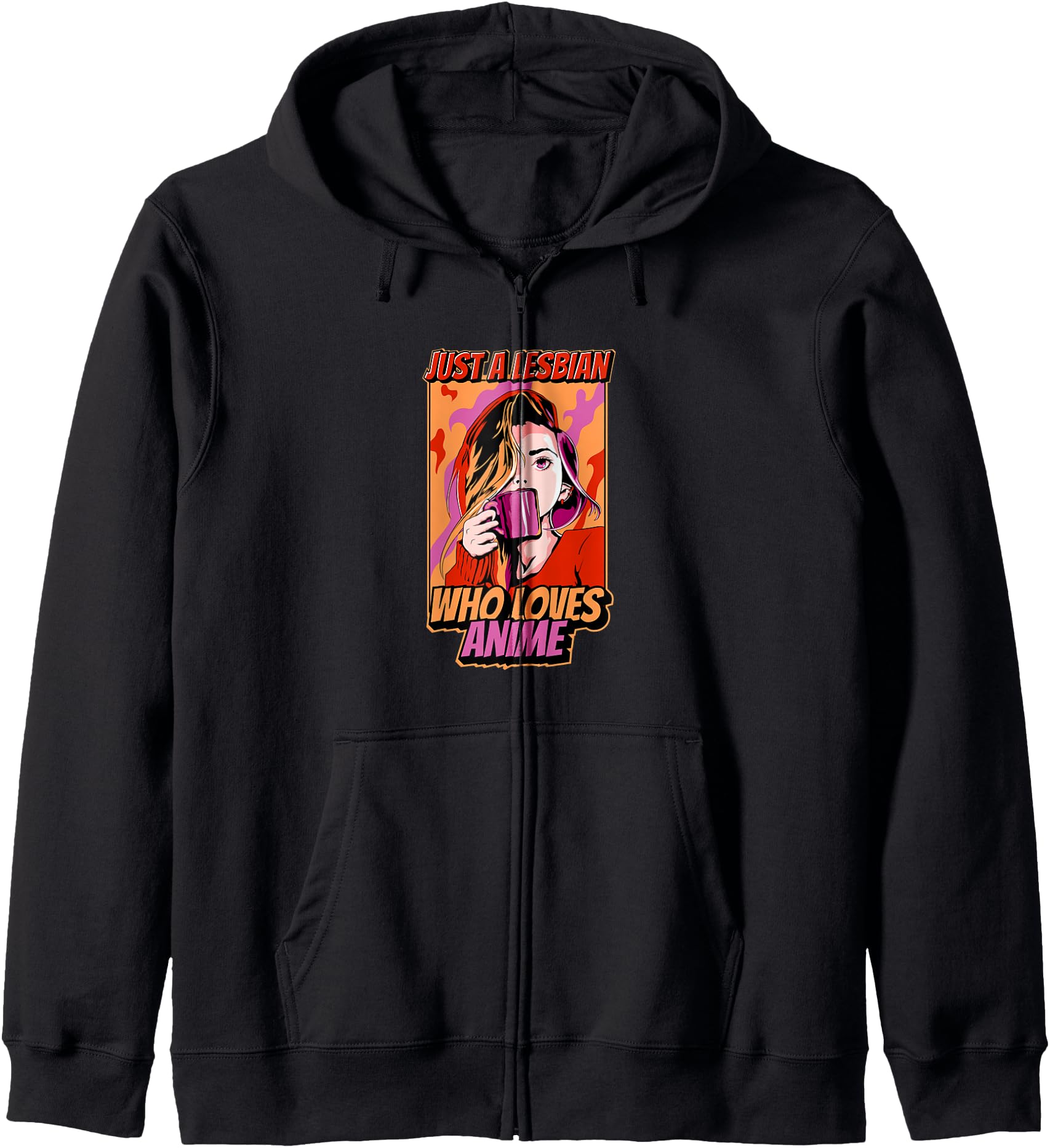Original Lesbian Anime Just Lesbian Who T-Shirt - Streetwear Style Unisex - T-Shirt, Sweatshirt, Hoodie