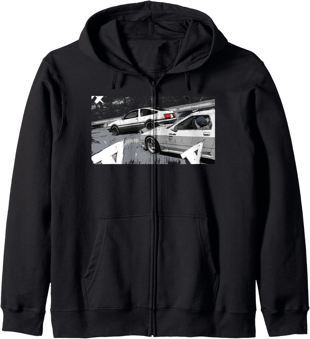 Street Drifting Race 86 Vs Fc Anime Rare Hoodie - Custom Art Print Unisex - T-Shirt, Sweatshirt, Hoodie