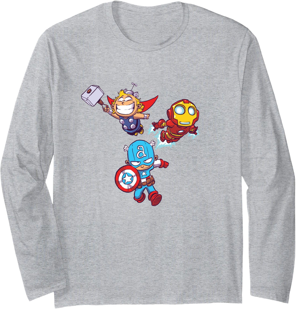 Marvel Comics Chibi Trinity Group Shot Hoodie - Aesthetic Graphic Unisex - T-Shirt, Sweatshirt, Hoodie