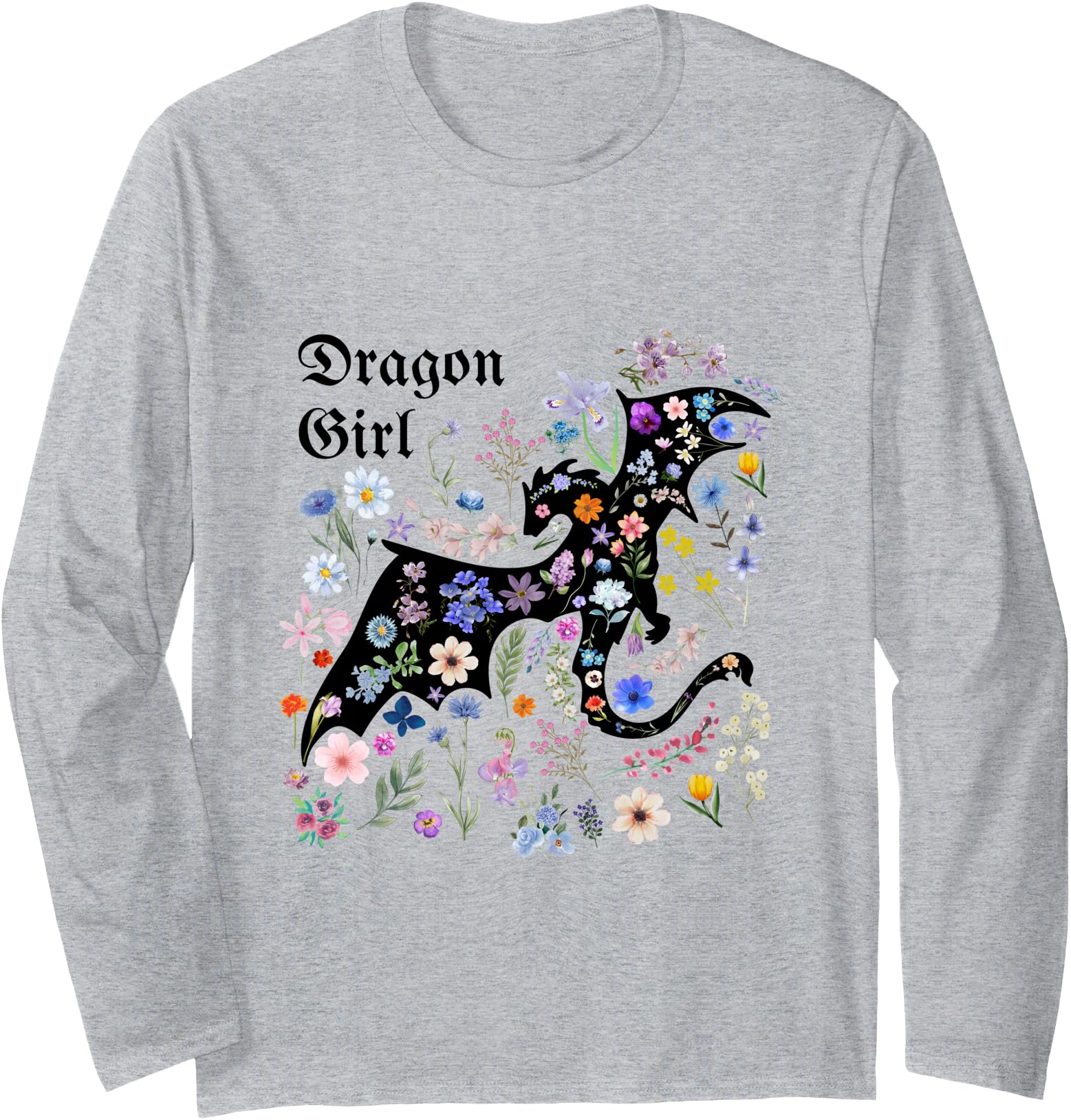 Authentic Floral Dragon Matching T-Shirt - Unique Graphic for Adults - T-Shirt, Sweatshirt, Hoodie