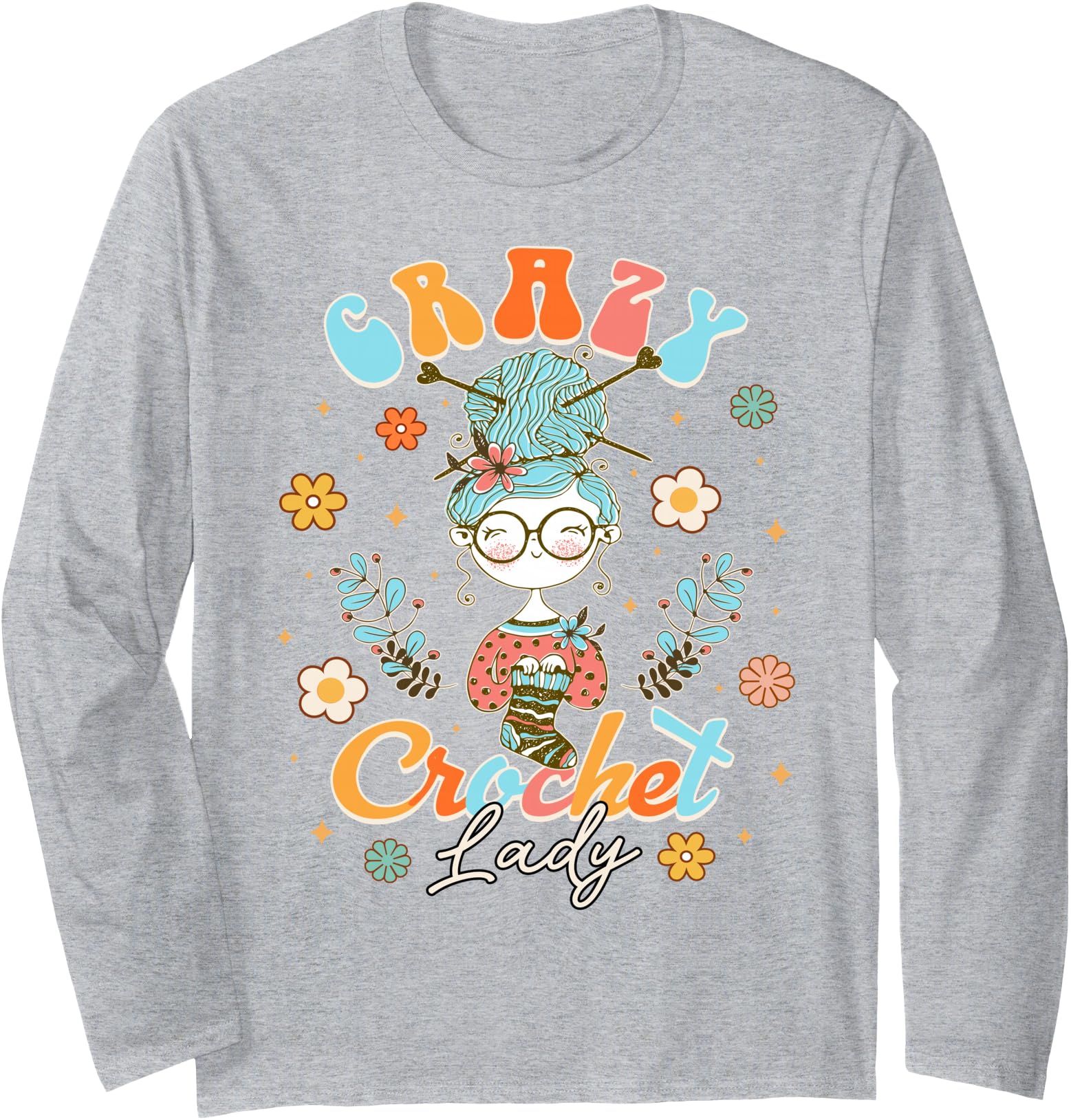 Crazy Crochet Lady Crocheting Sweatshirt - Aesthetic Graphic Unisex - T-Shirt, Sweatshirt, Hoodie