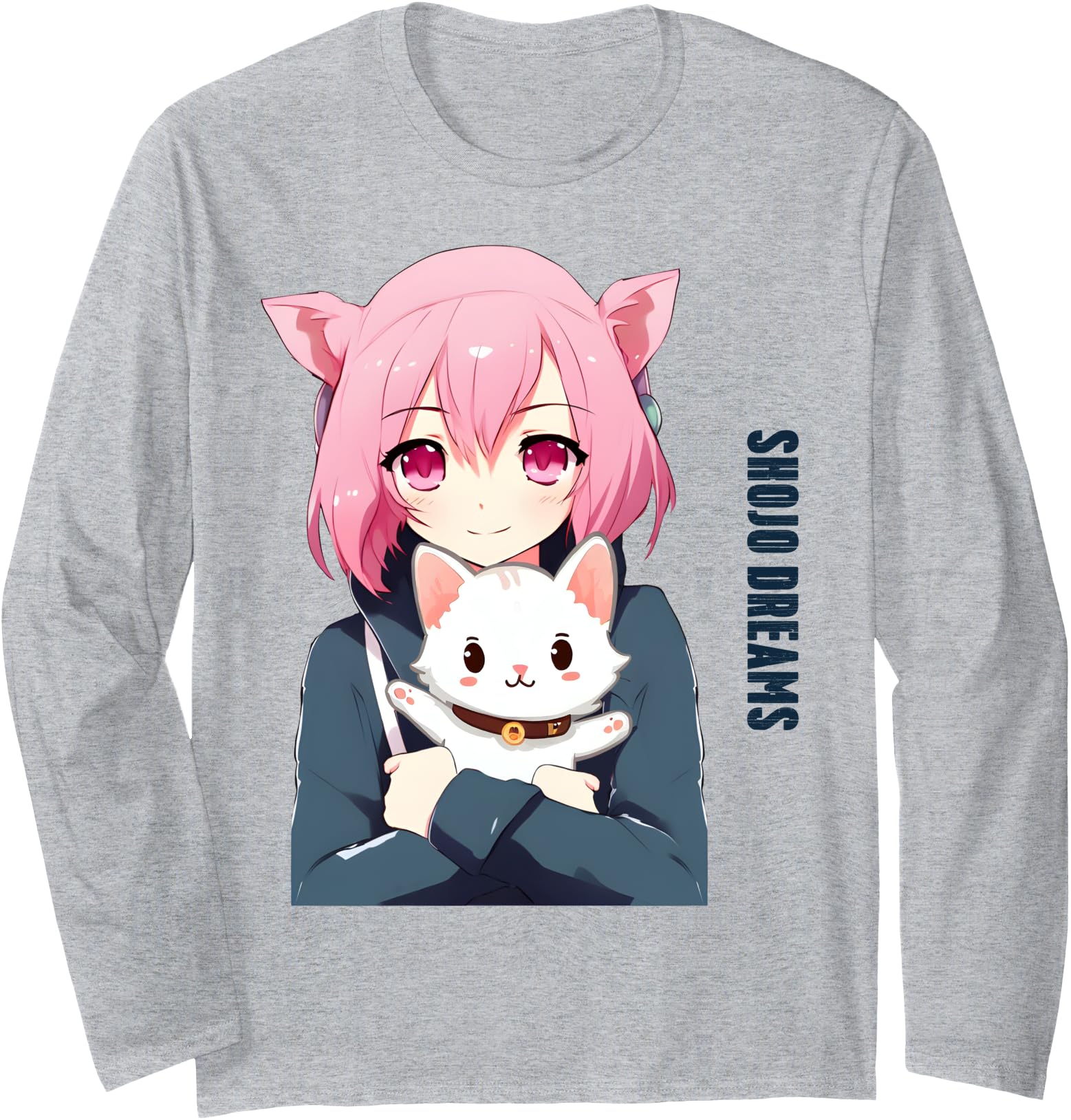 Authentic Anime Shojo Dreams Anime Cat T-Shirt - Minimalist Print Unisex - T-Shirt, Sweatshirt, Hoodie
