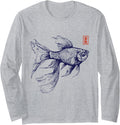 Japanese Aesthetic Asian Ink Goldfish Hoodie - Graphic Print Men Women - T-Shirt, Sweatshirt, Hoodie