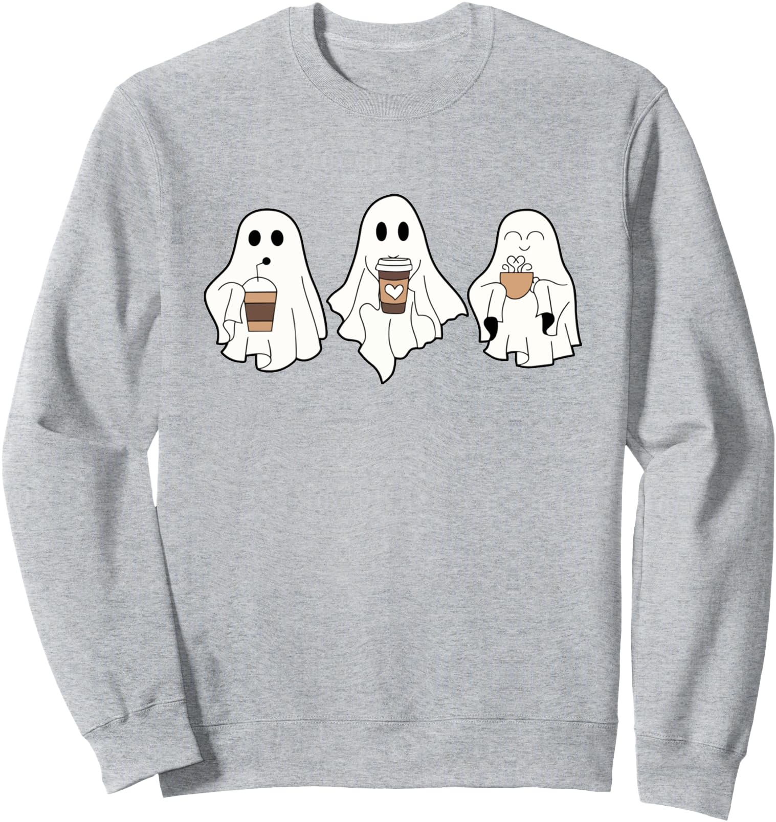 Authentic Ghost Drinking Coffee Hoodie - Minimalist Print Men Women - T-Shirt, Sweatshirt, Hoodie